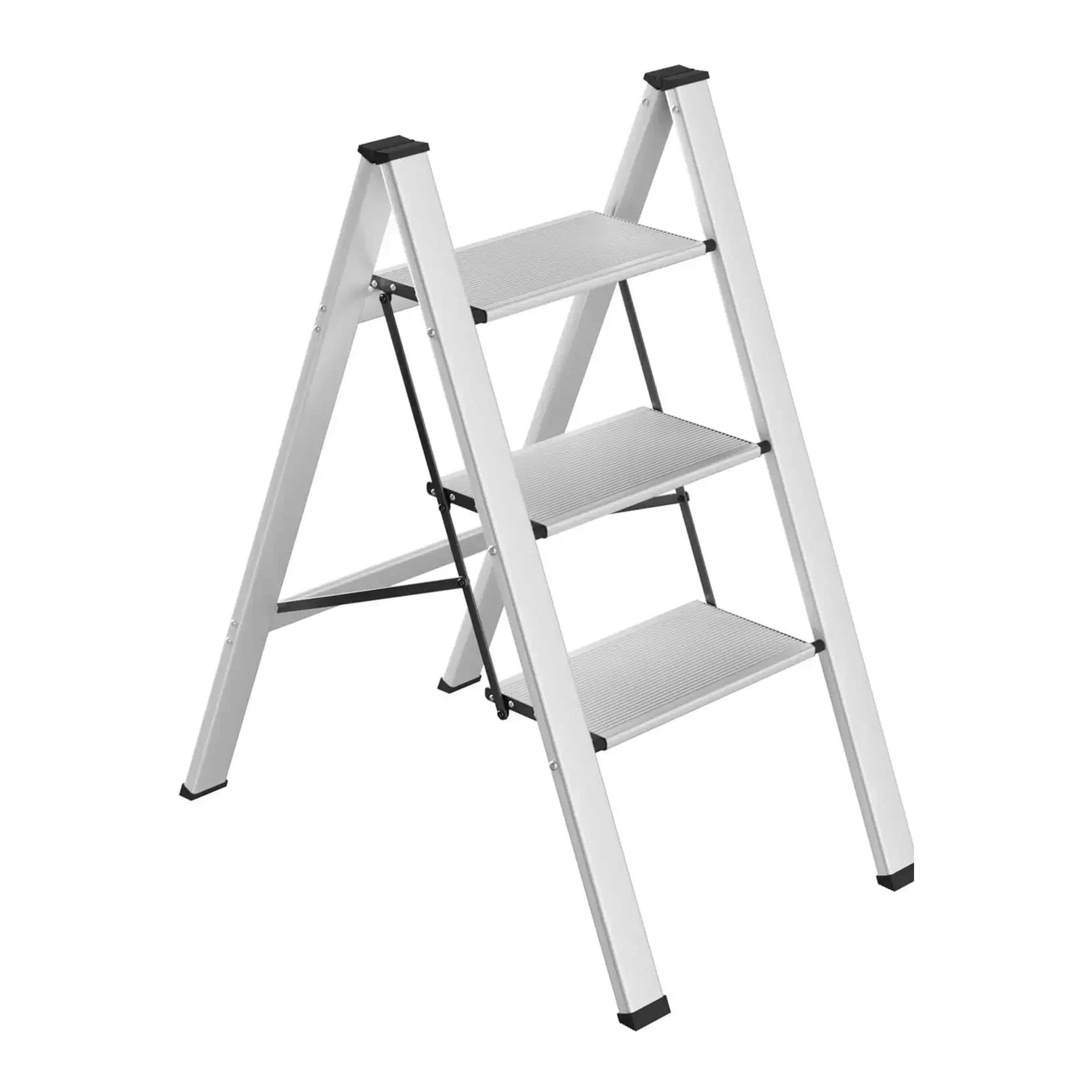 Trappstege i aluminium – hopfällbar hushållsstege 2/3/4 steg, 150 kg