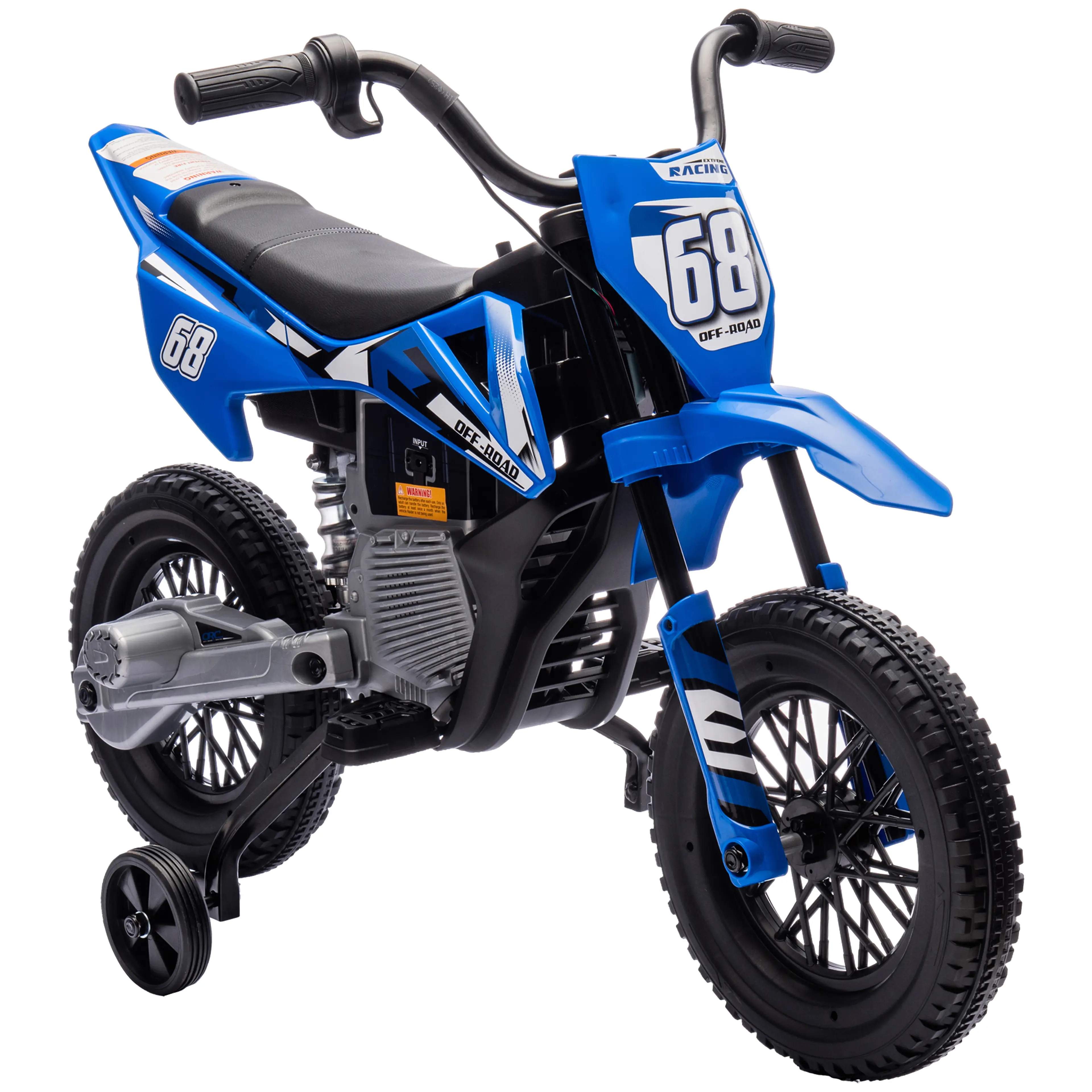 Elmotorcykel för barn 12 V – stödhjul, musik och 2,4–5 km/h