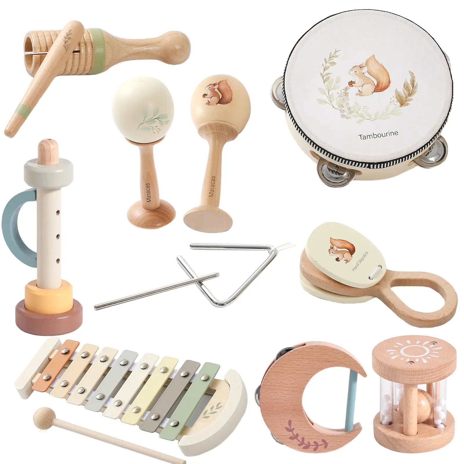 Montessori Musikleksaker i Trä – Pedagogiskt Instrumentset för Barn