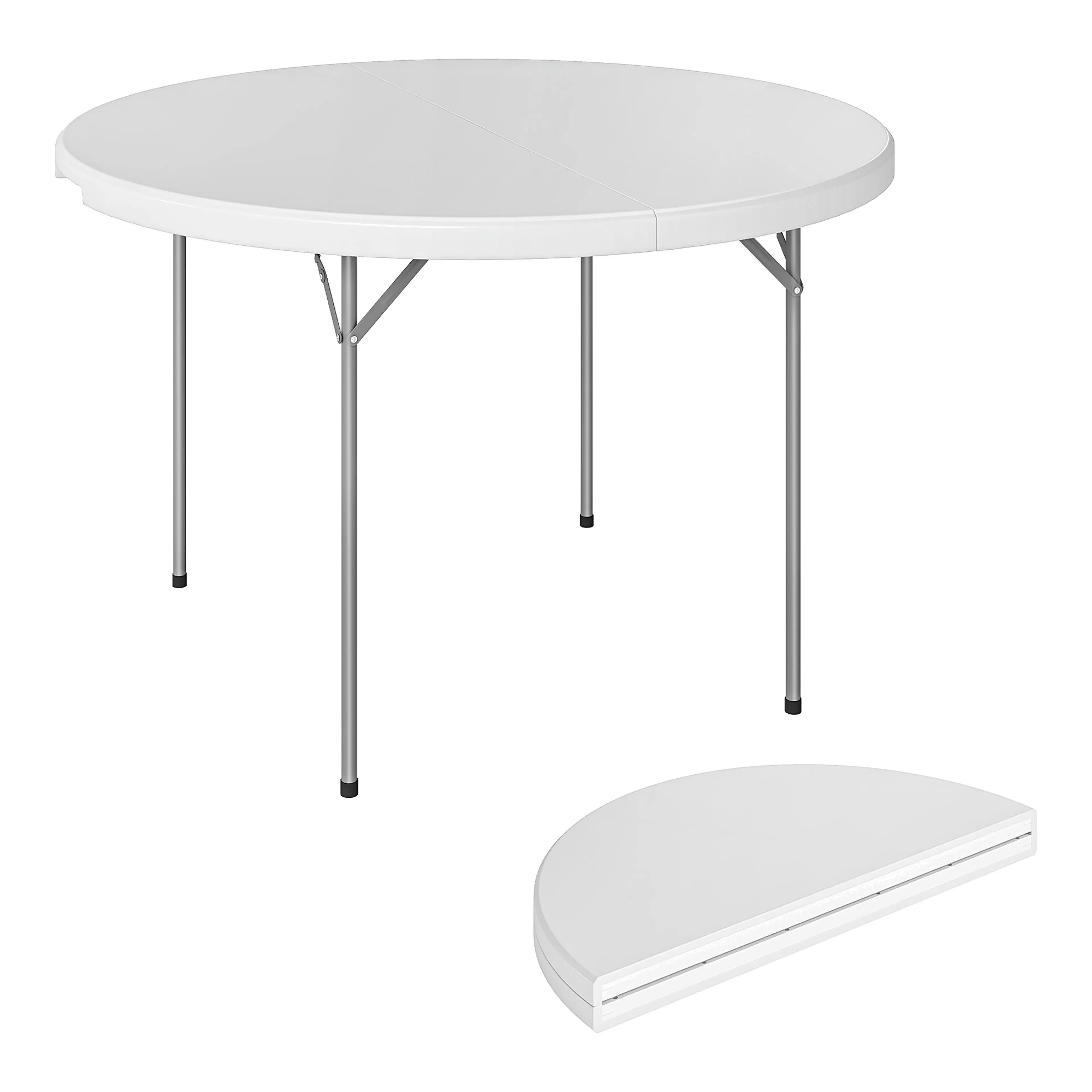 Runt hopfällbart bord Ø 120 cm – partybord i HDPE som tål 100 kg