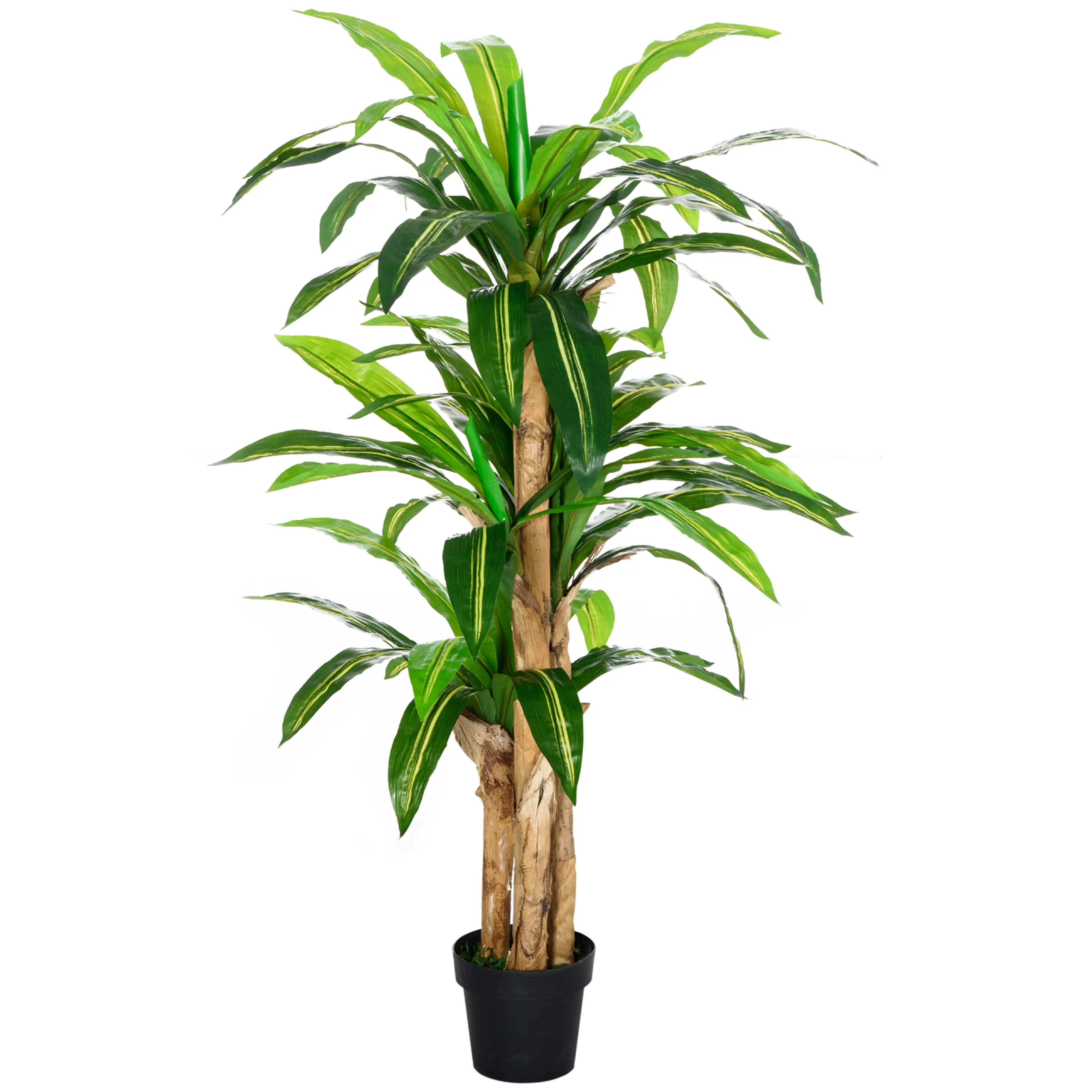 Konstgjord Växt Dracaena 160 cm med Kruka – 66 Blad, Inomhus & Utomhus