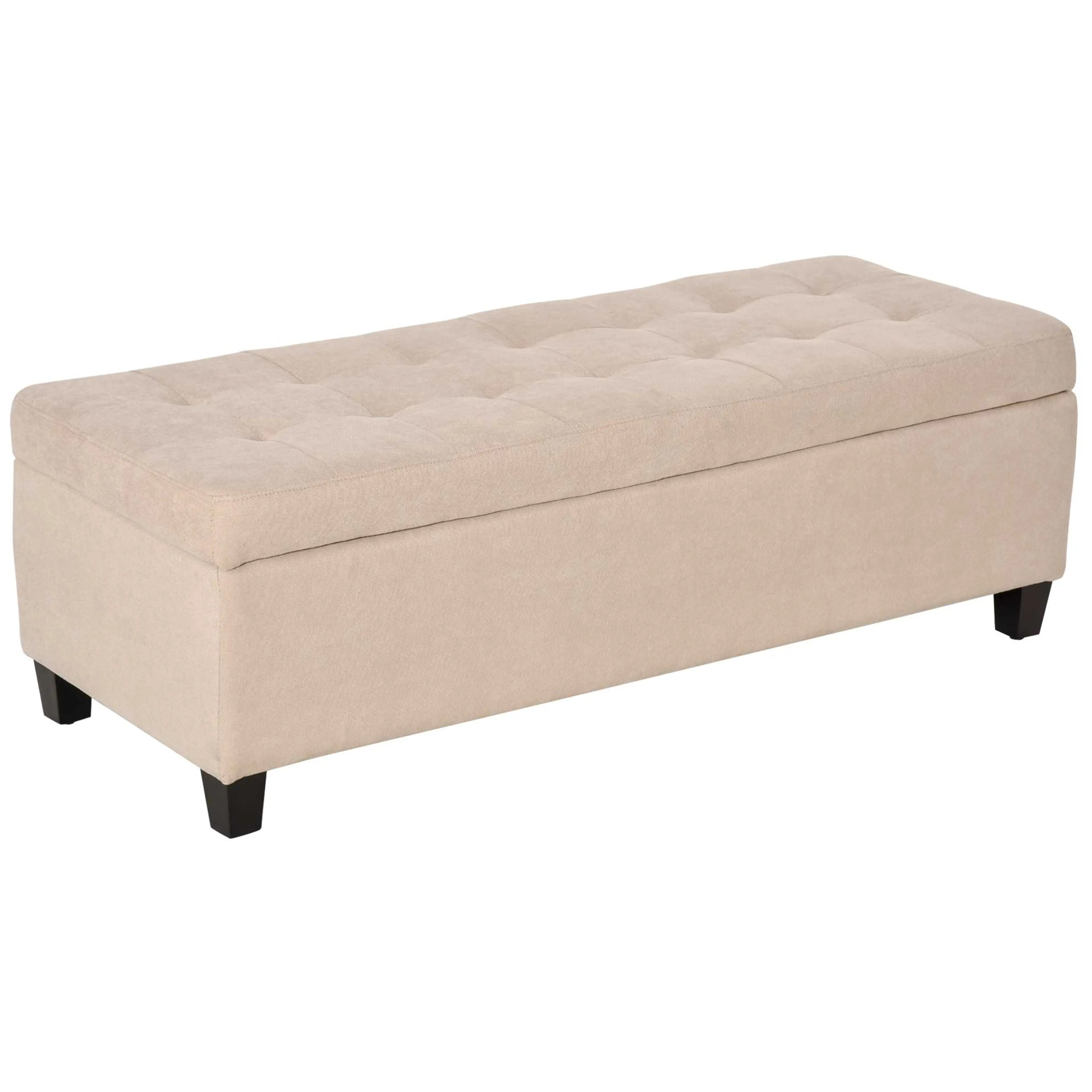 Ottomanbänk 125 cm med förvaring, beige