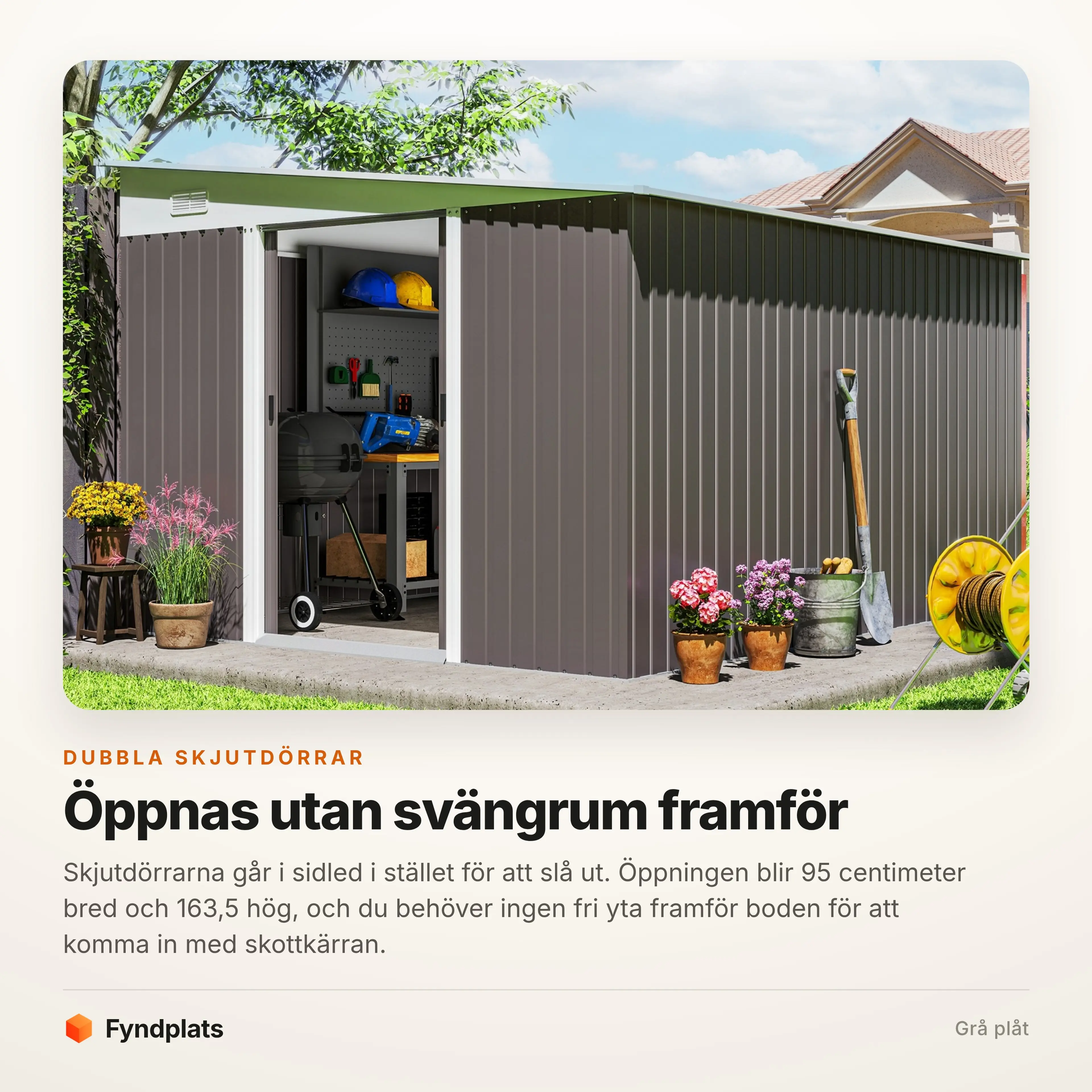 Skjutdörrarna öppna utan att ta plats framför boden