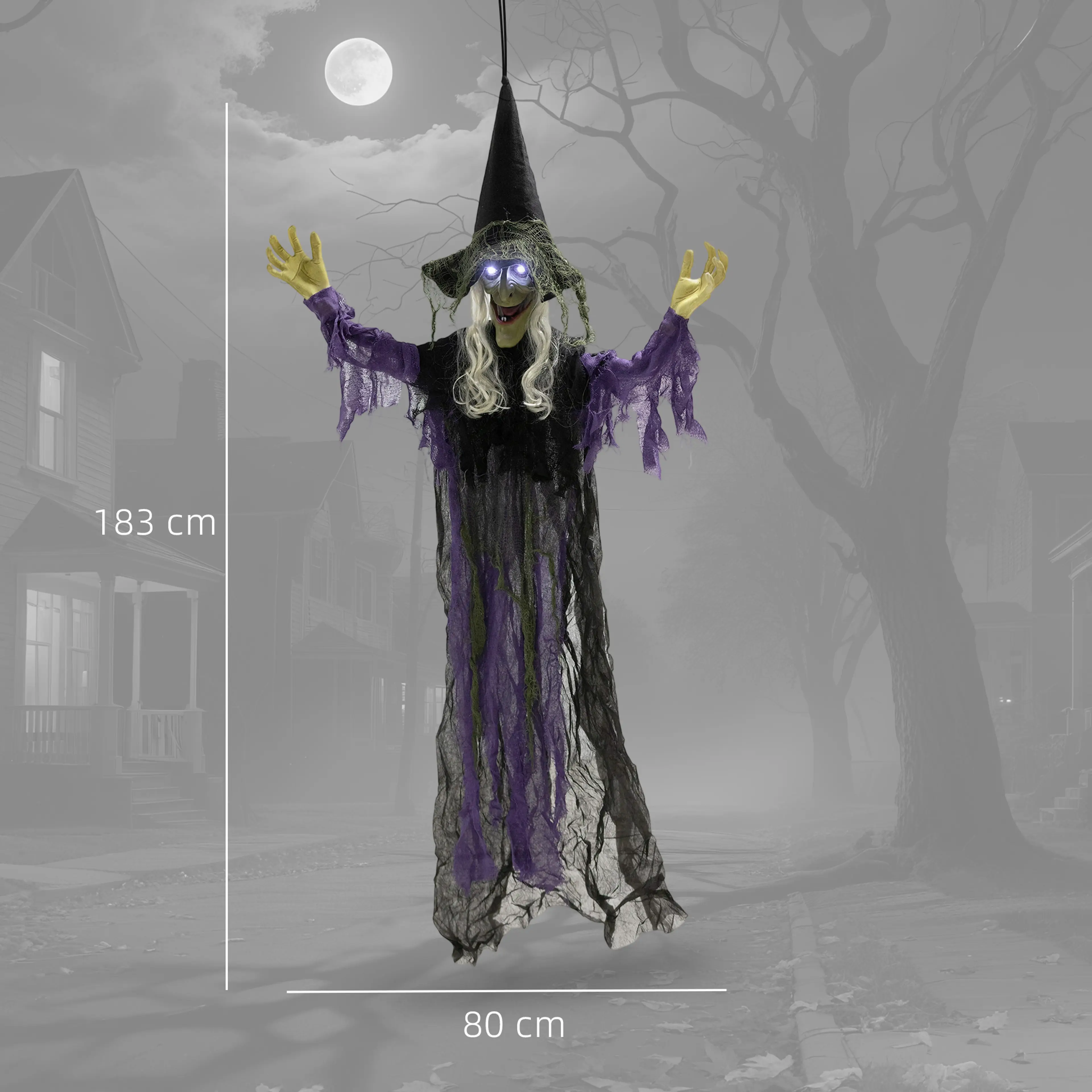 Måttskiss: 183 cm hög och 80 cm bred