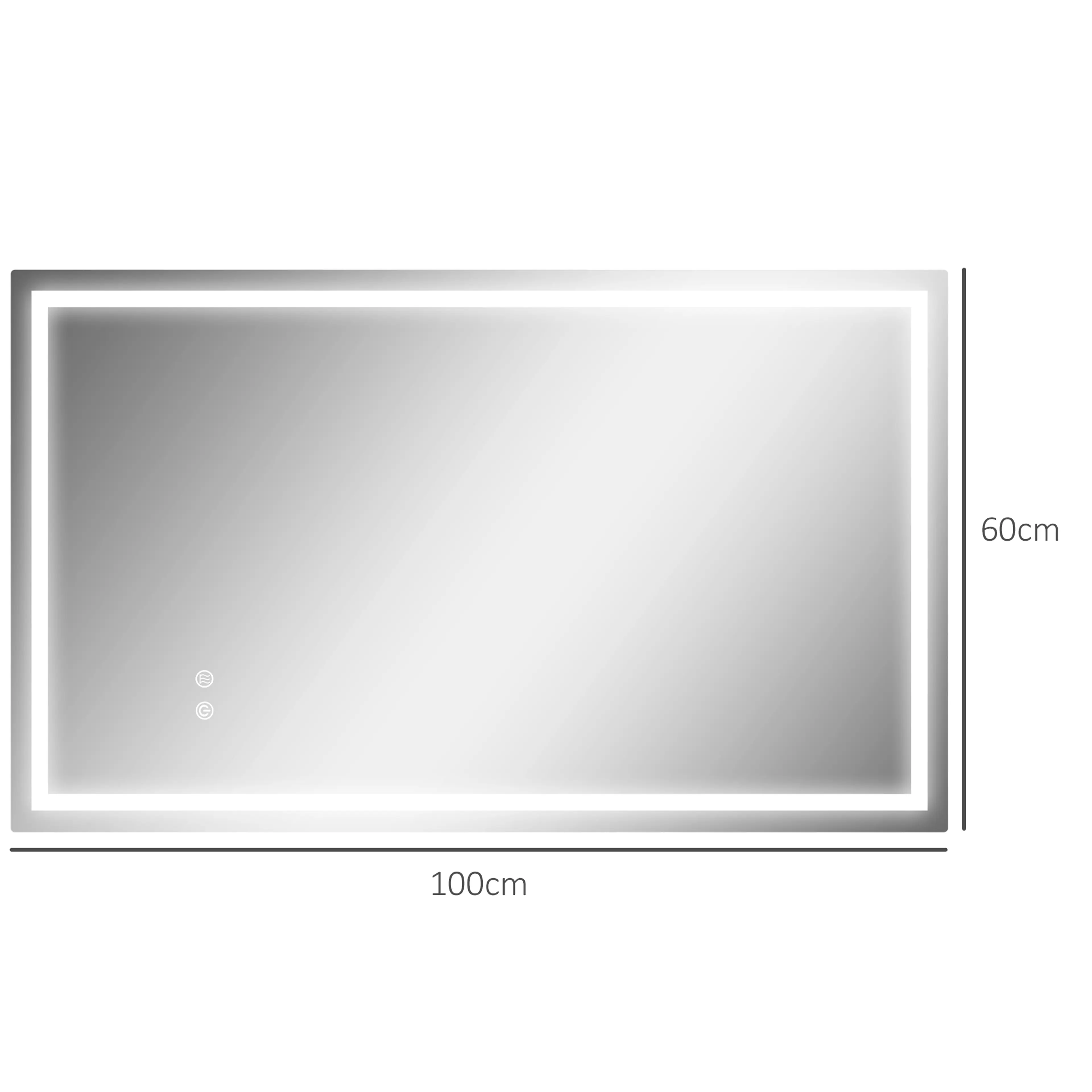 Badrumsspegel LED 100 × 60 cm, dimbar – bild 5