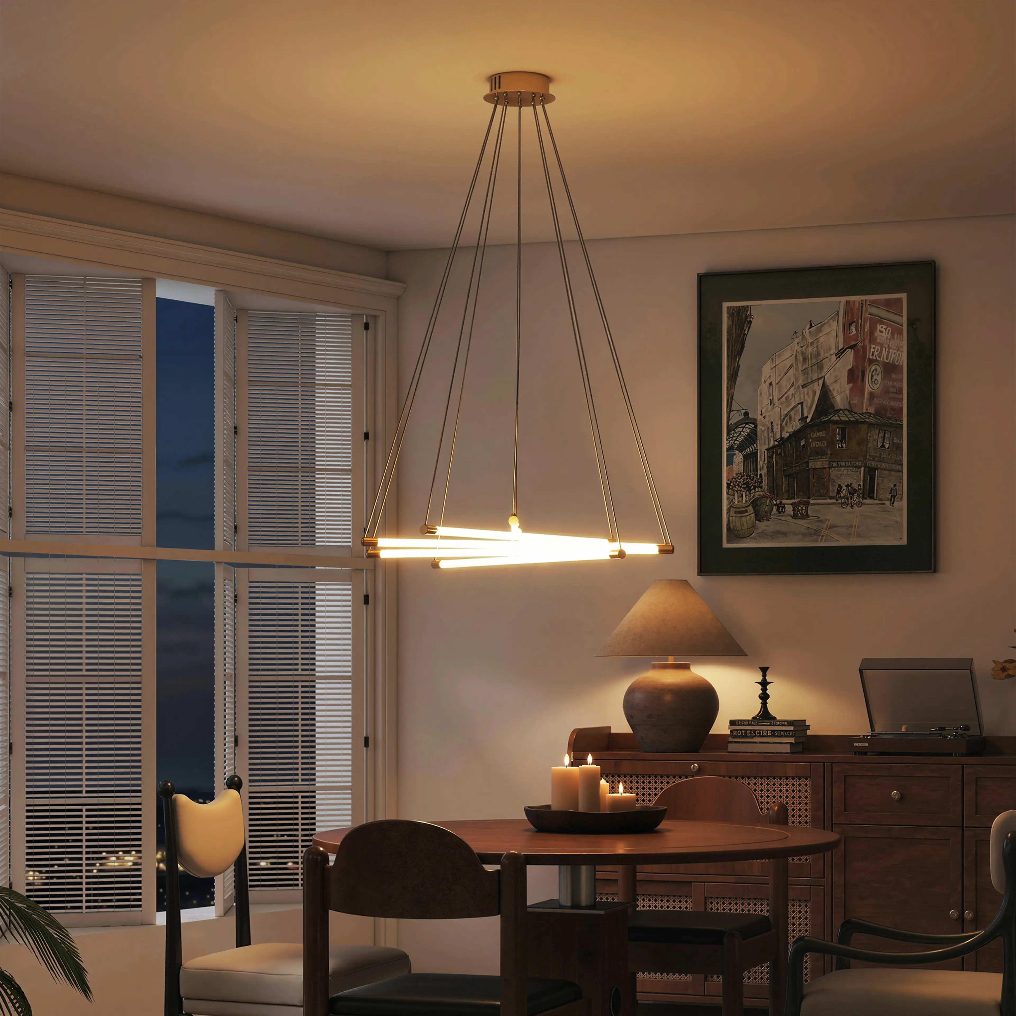 Taklampa LED 50 W med fem vridbara ljusrör – 5 800 lumen, Ø82 cm – bild 6