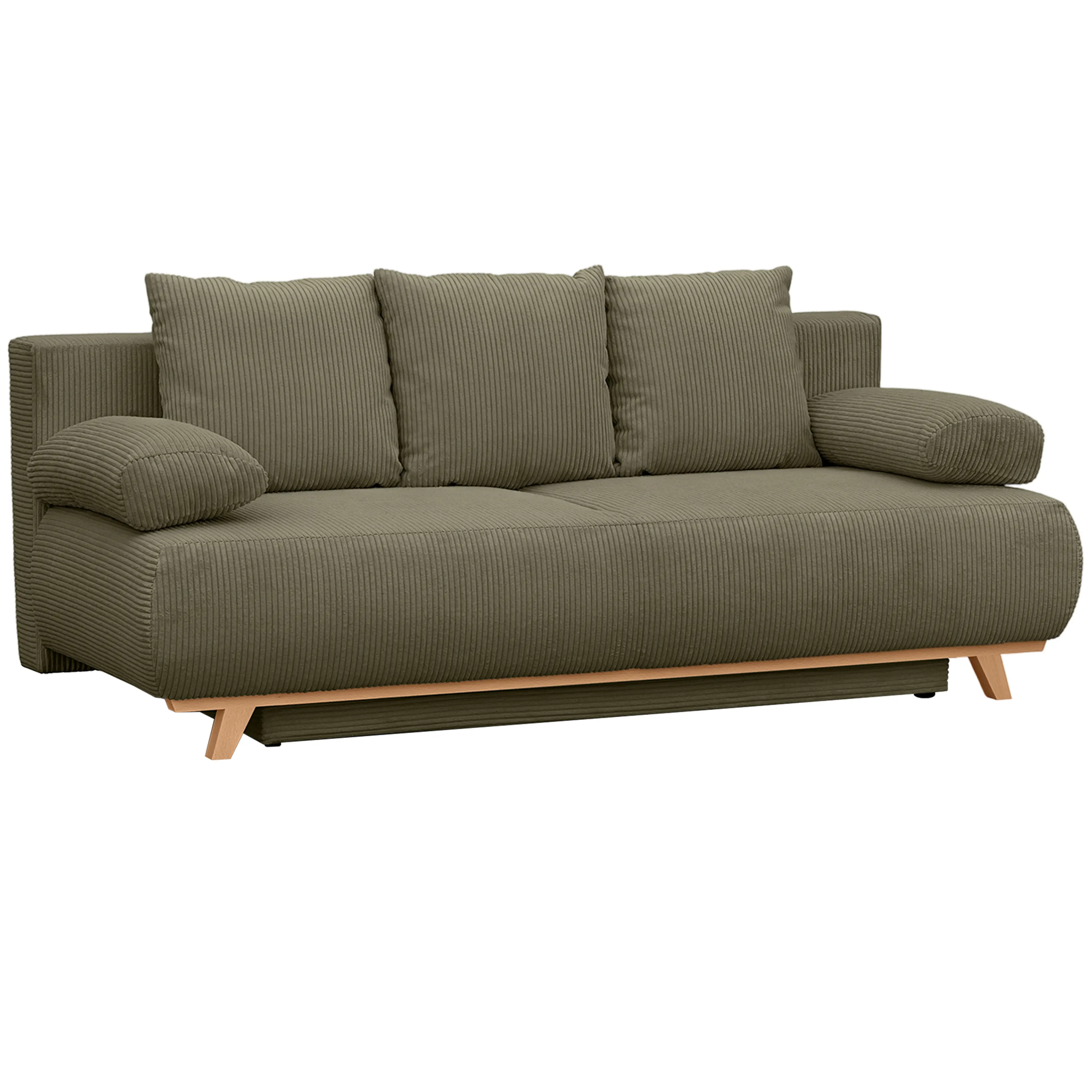 Bäddsoffa mörkgrön 188 cm – bädd 188 × 140 cm, förvaring och manchesterlook