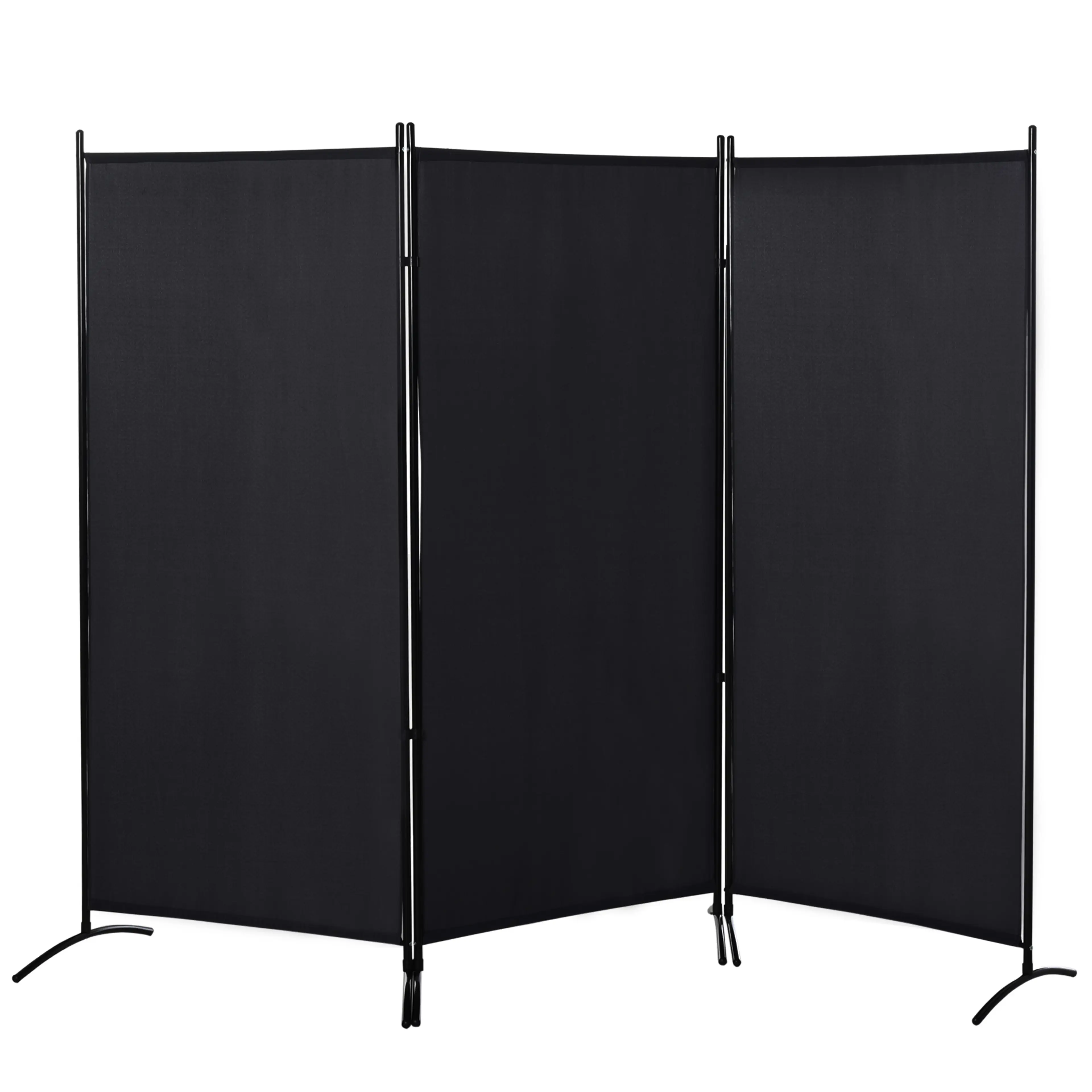 Rumsavdelare 253 × 182 cm – 3 paneler i svart polyester