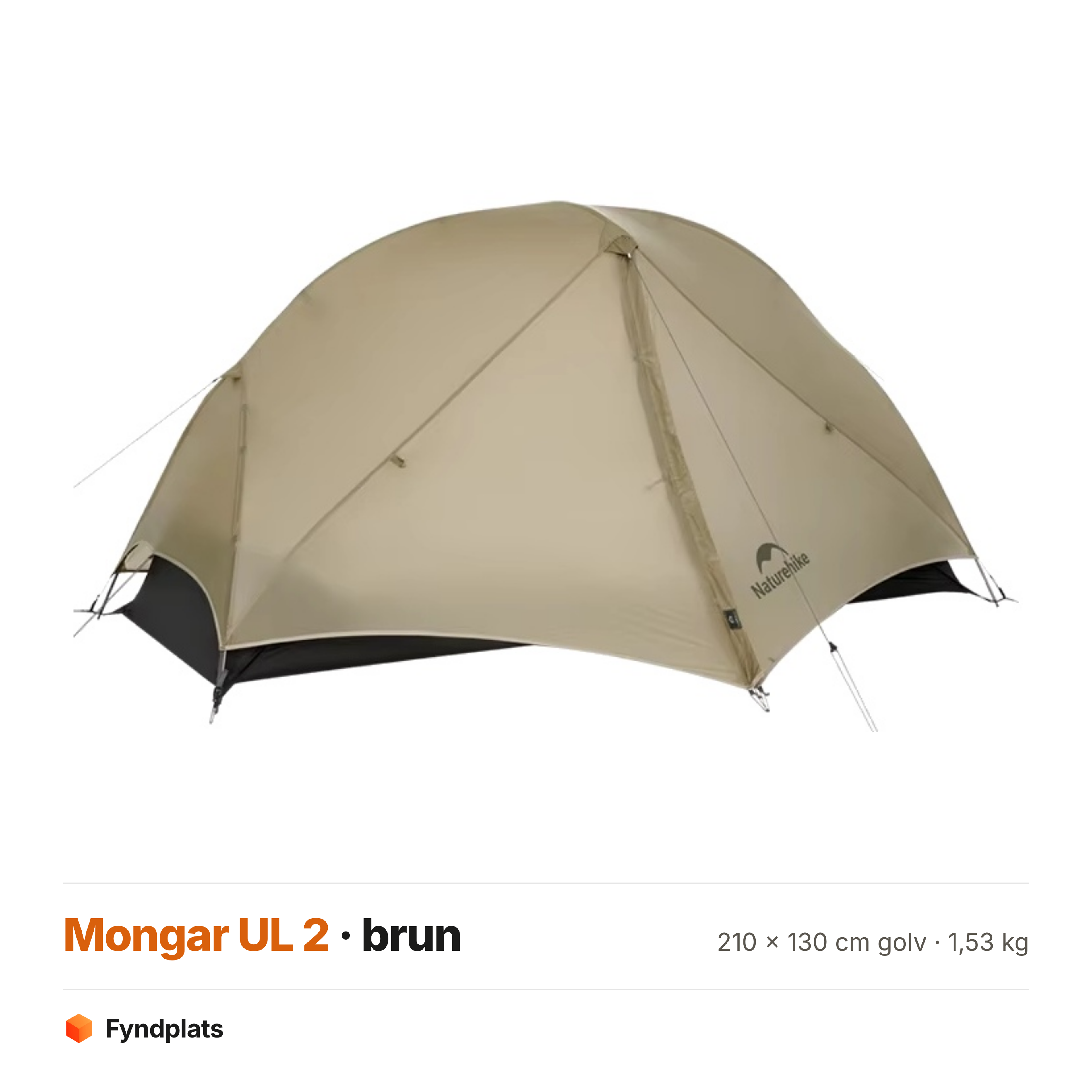 Mongar UL 2 i brunt – 210 × 130 cm golv och 1,53 kg