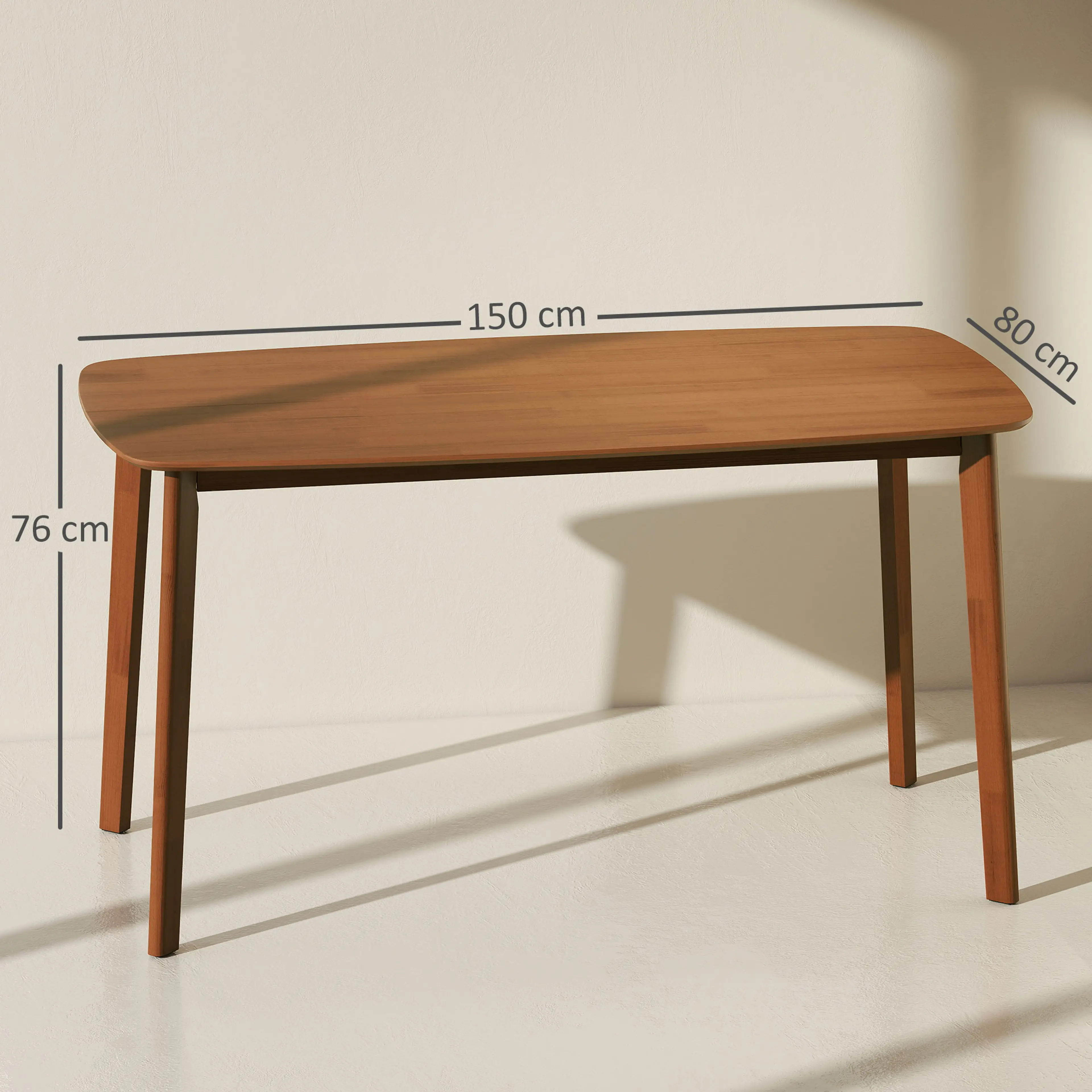 Måttskiss: 150 cm långt, 80 cm brett och 76 cm högt