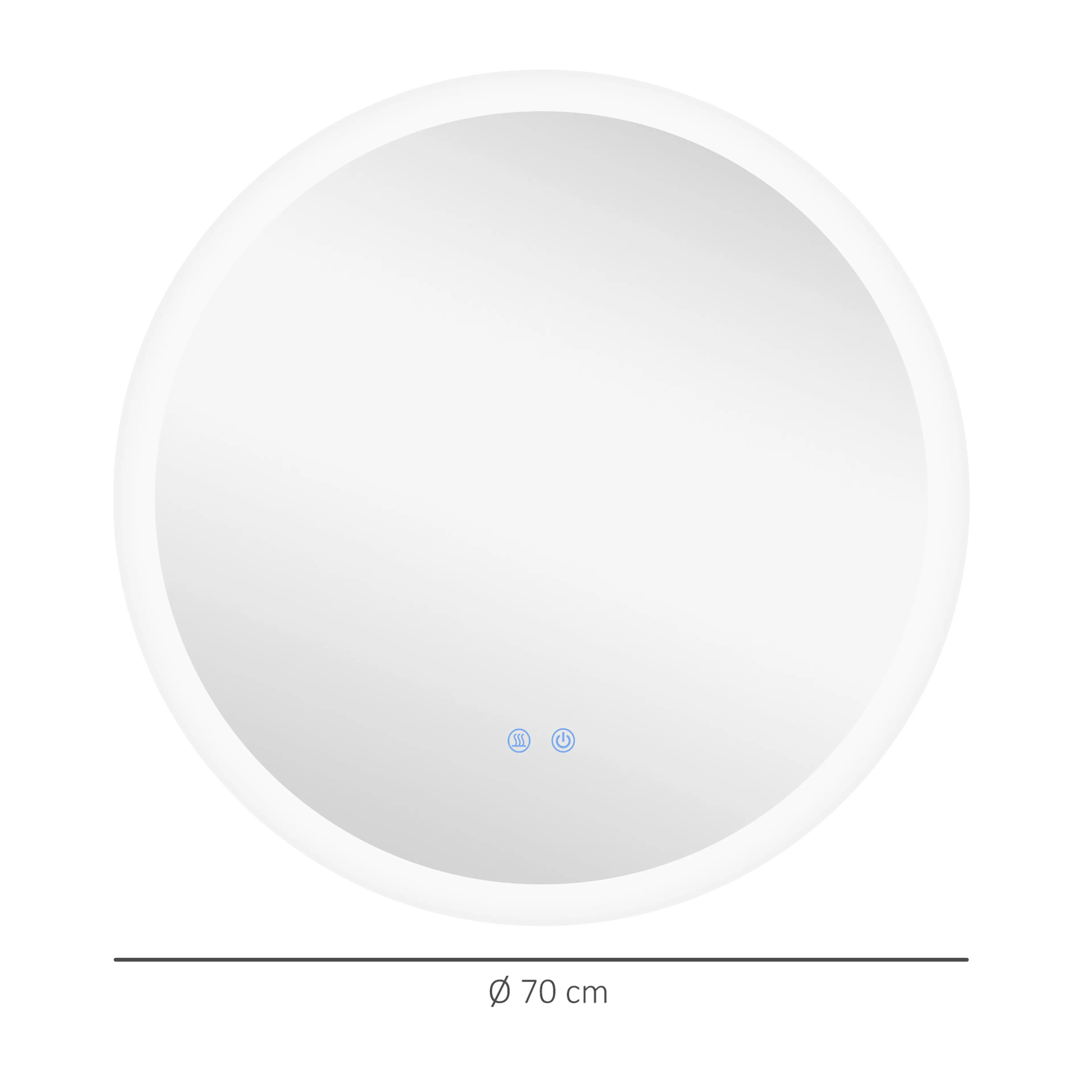 Måttbild: spegeln är Ø70 cm