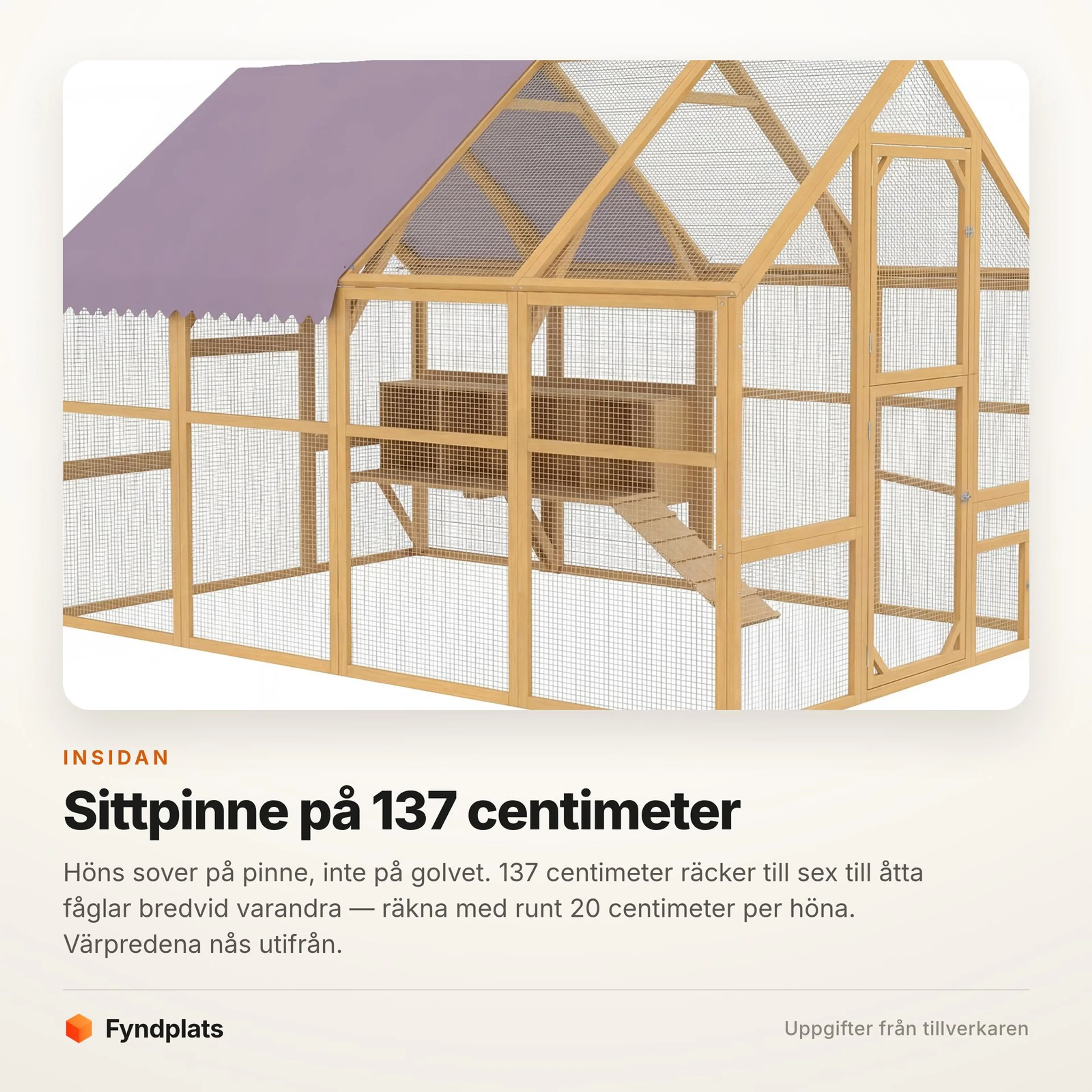 Fyndplats faktakort: sittpinnen är 137 cm lång