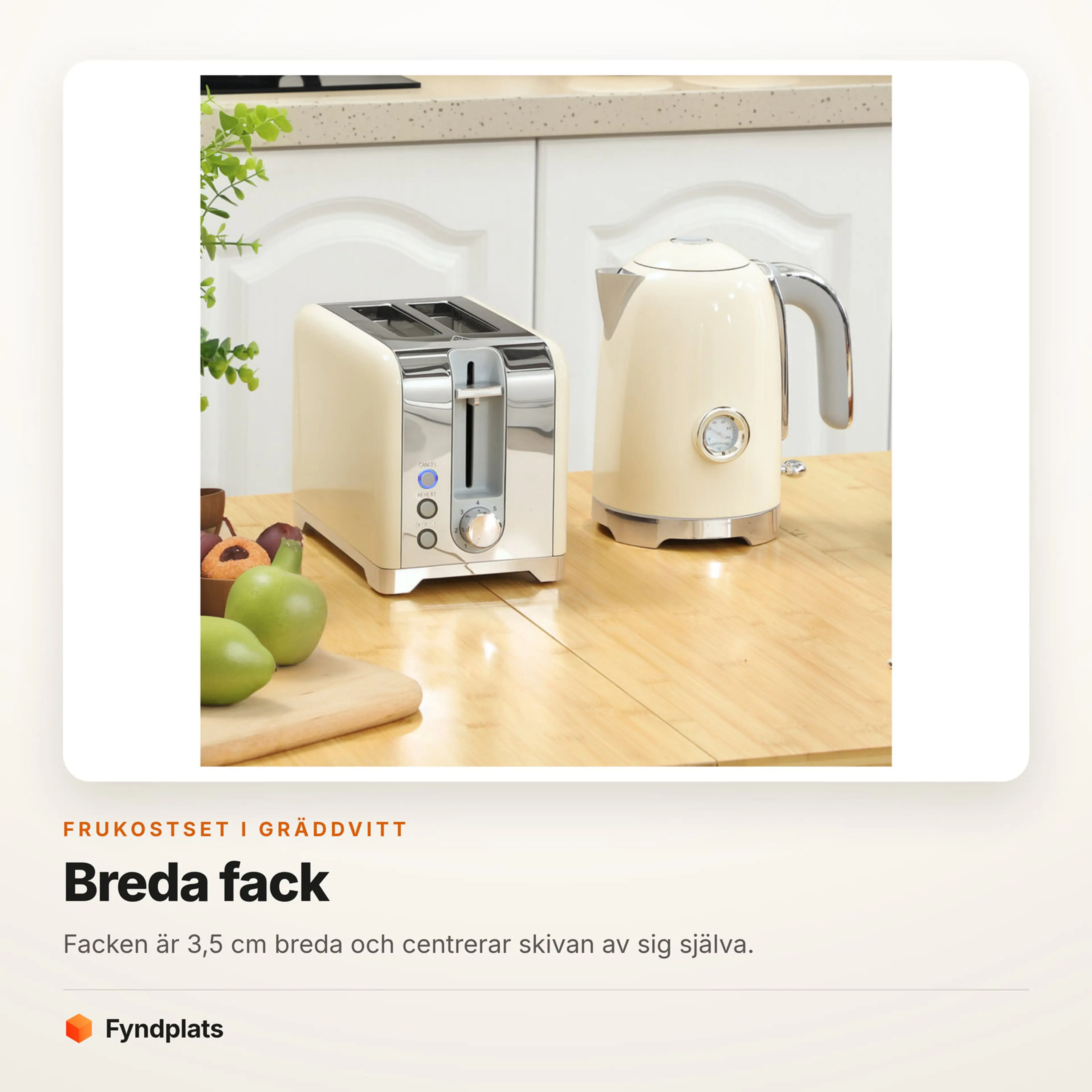 Brödrostens breda fack med två skivor bröd i
