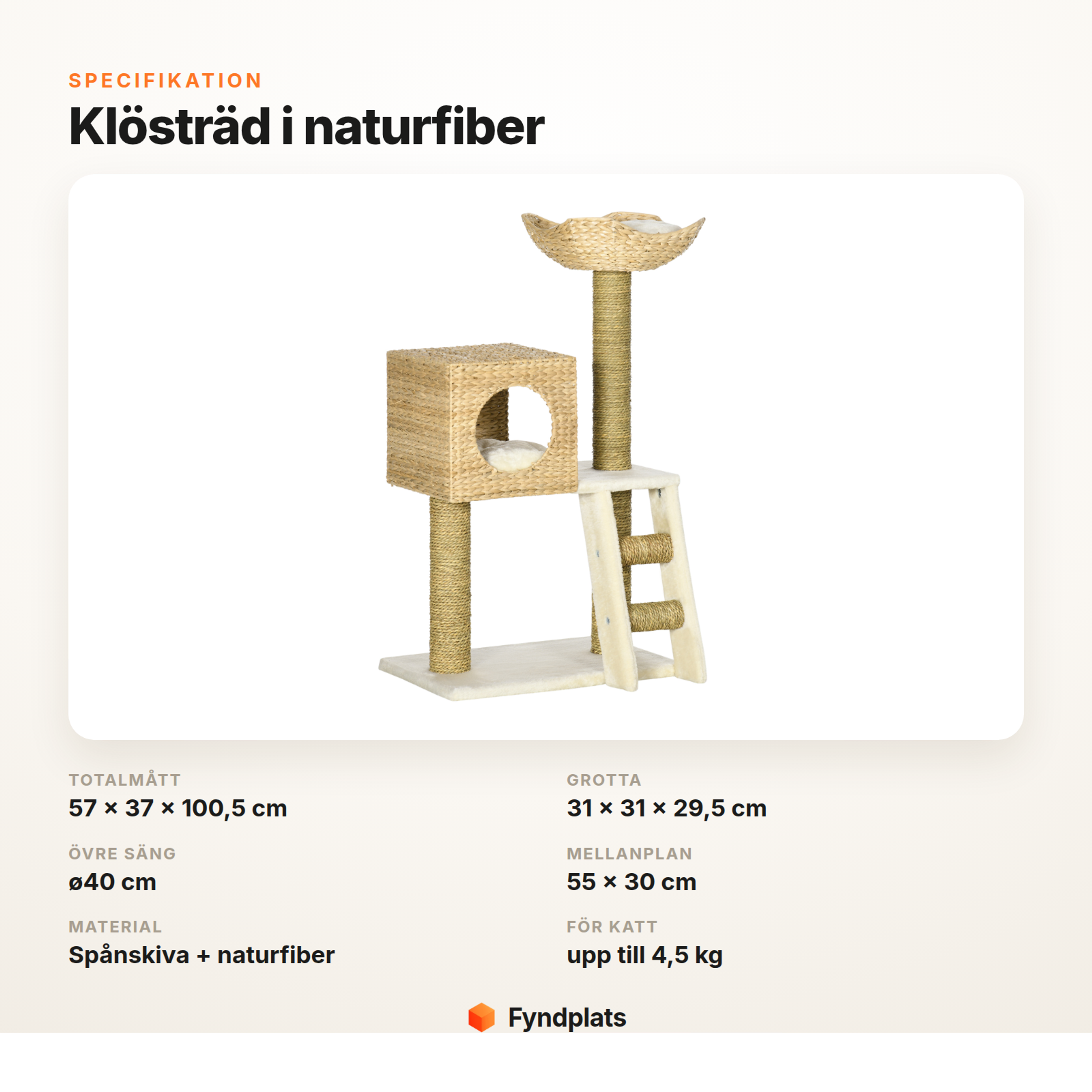 Mått och specifikation för klösträdet
