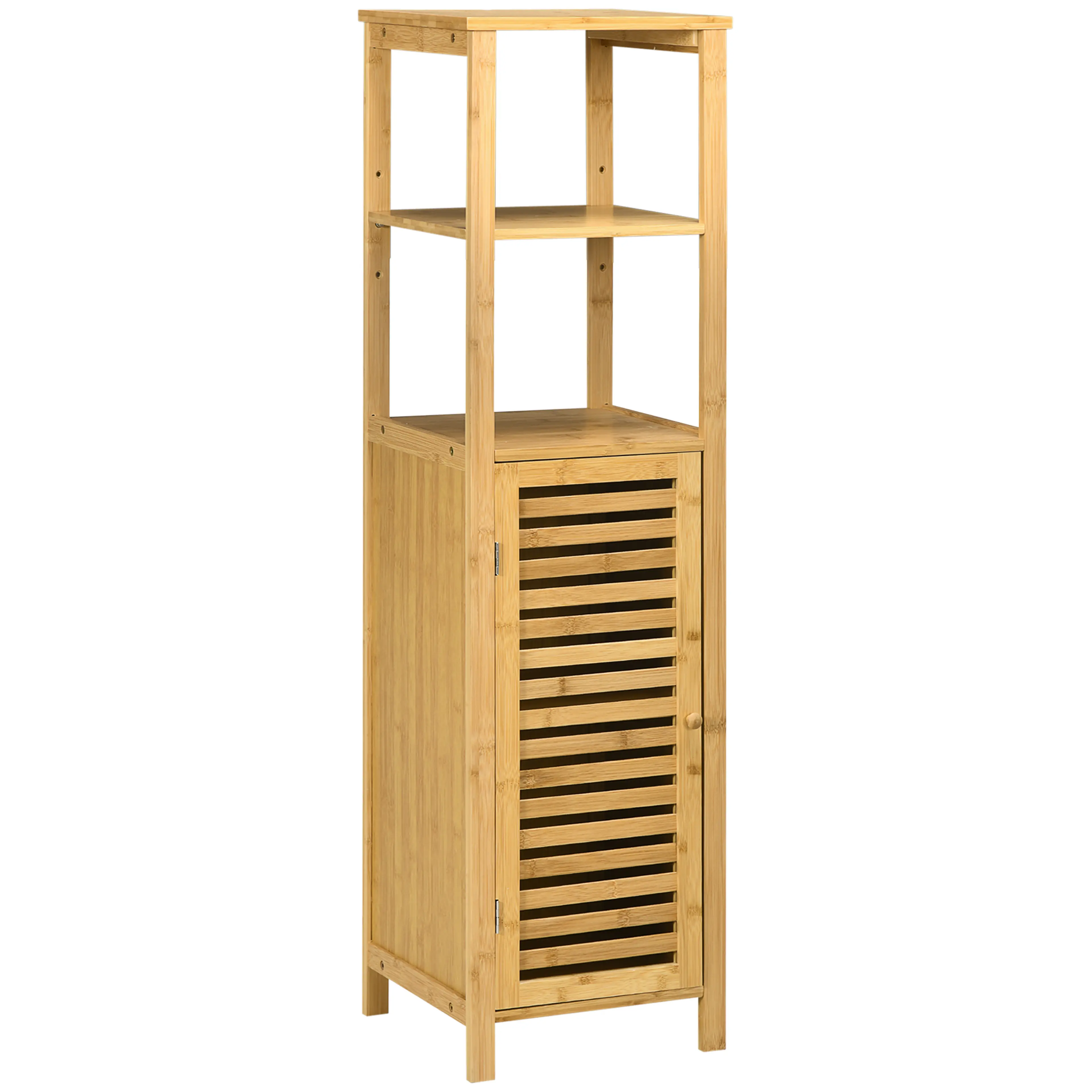 Smalt badrumsskåp i bambu, 120 cm