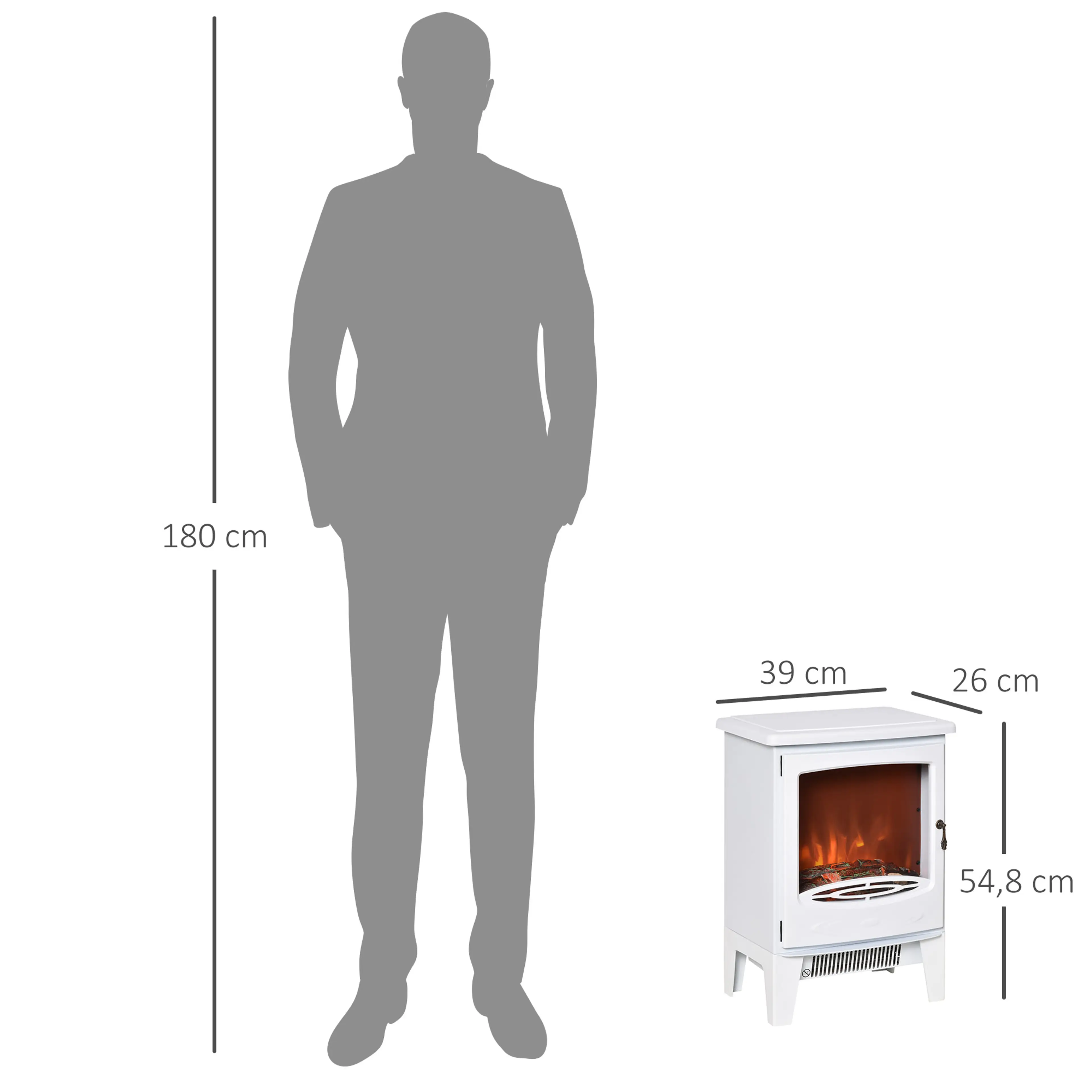 Måttritning: 39 cm bred och 54,8 cm hög