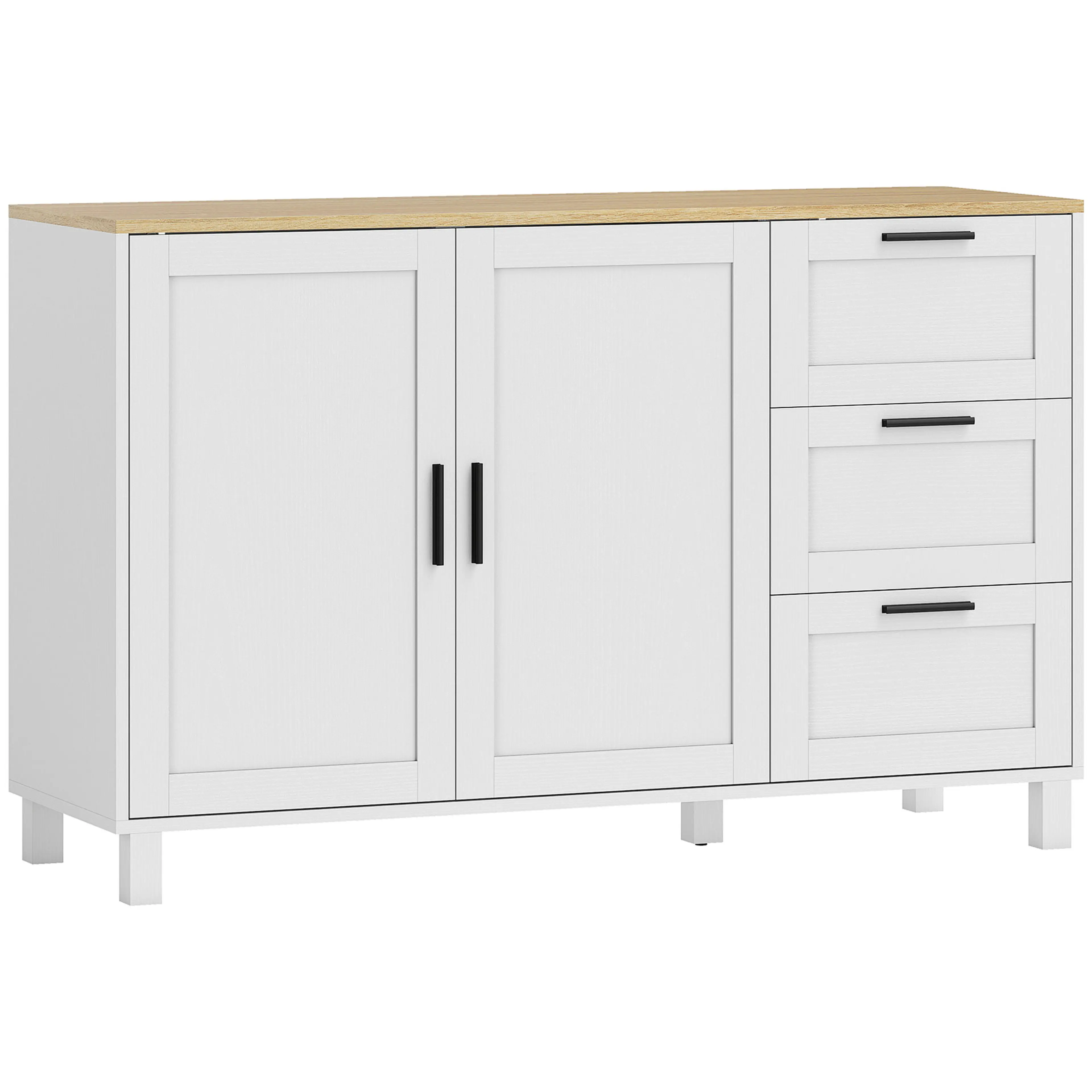 Sideboard 120 cm med soft close, tre lådor och tippskydd