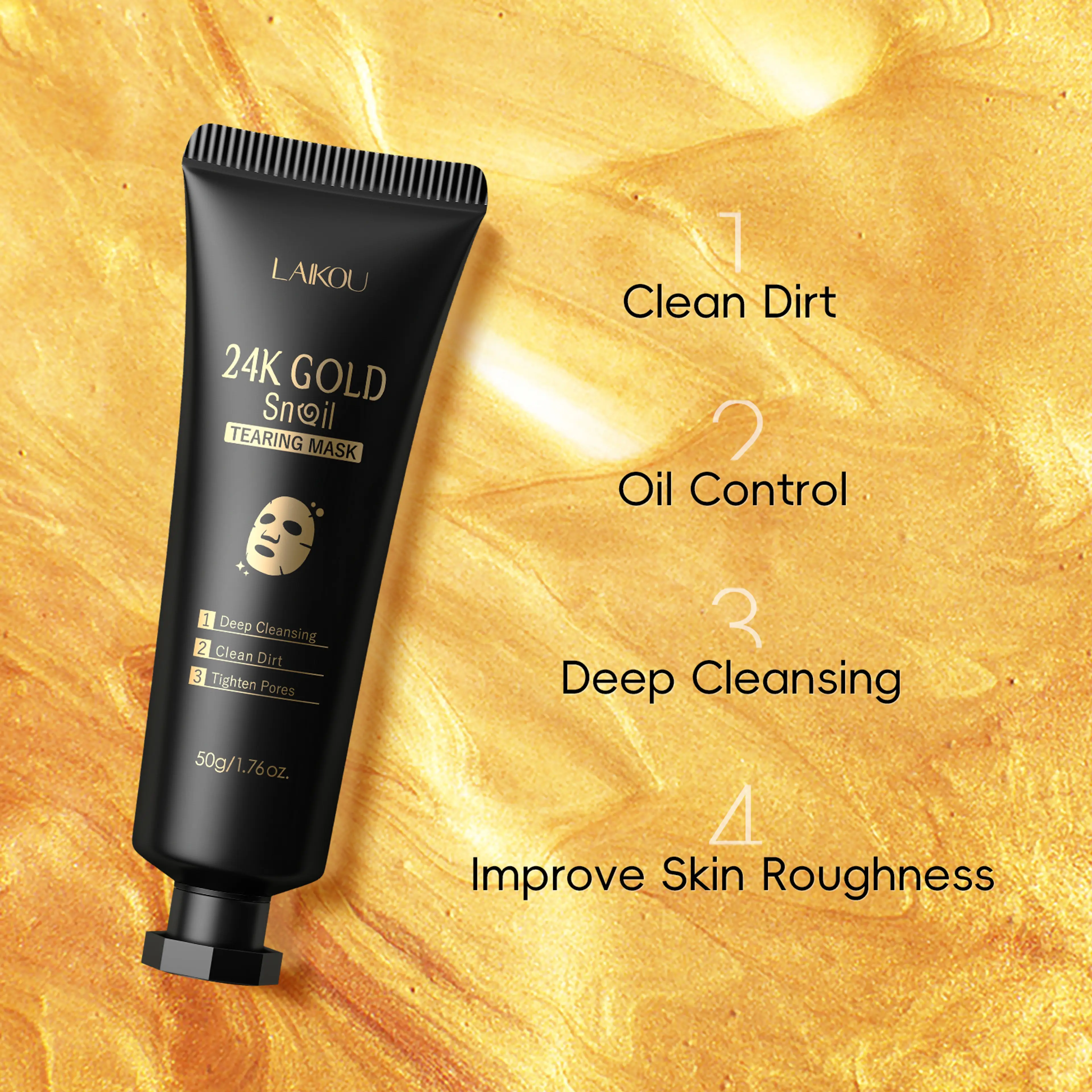Peel off-mask med 24K guld & snigel – ansiktsmask 3-pack