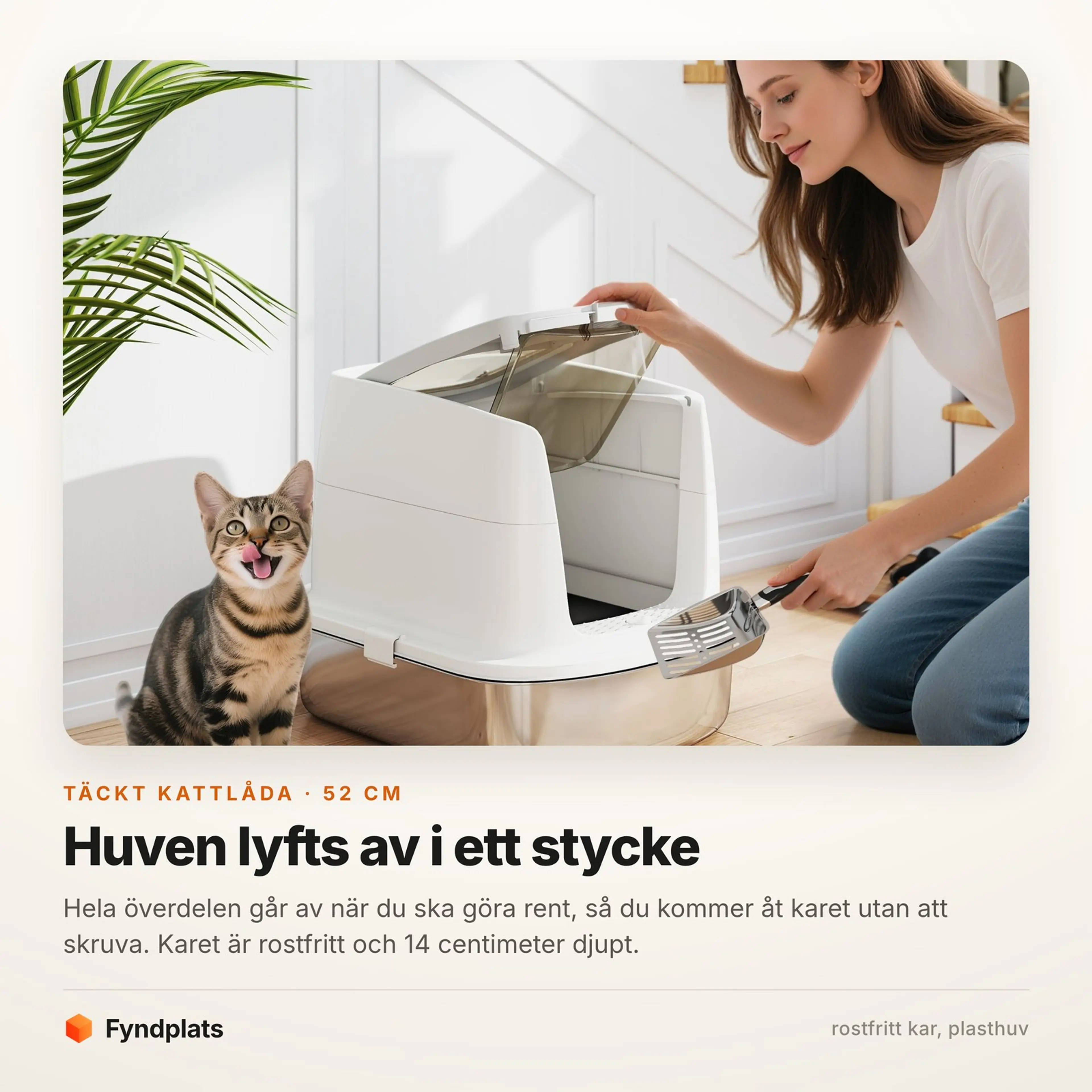 Faktakort: huven lyfts av i ett stycke