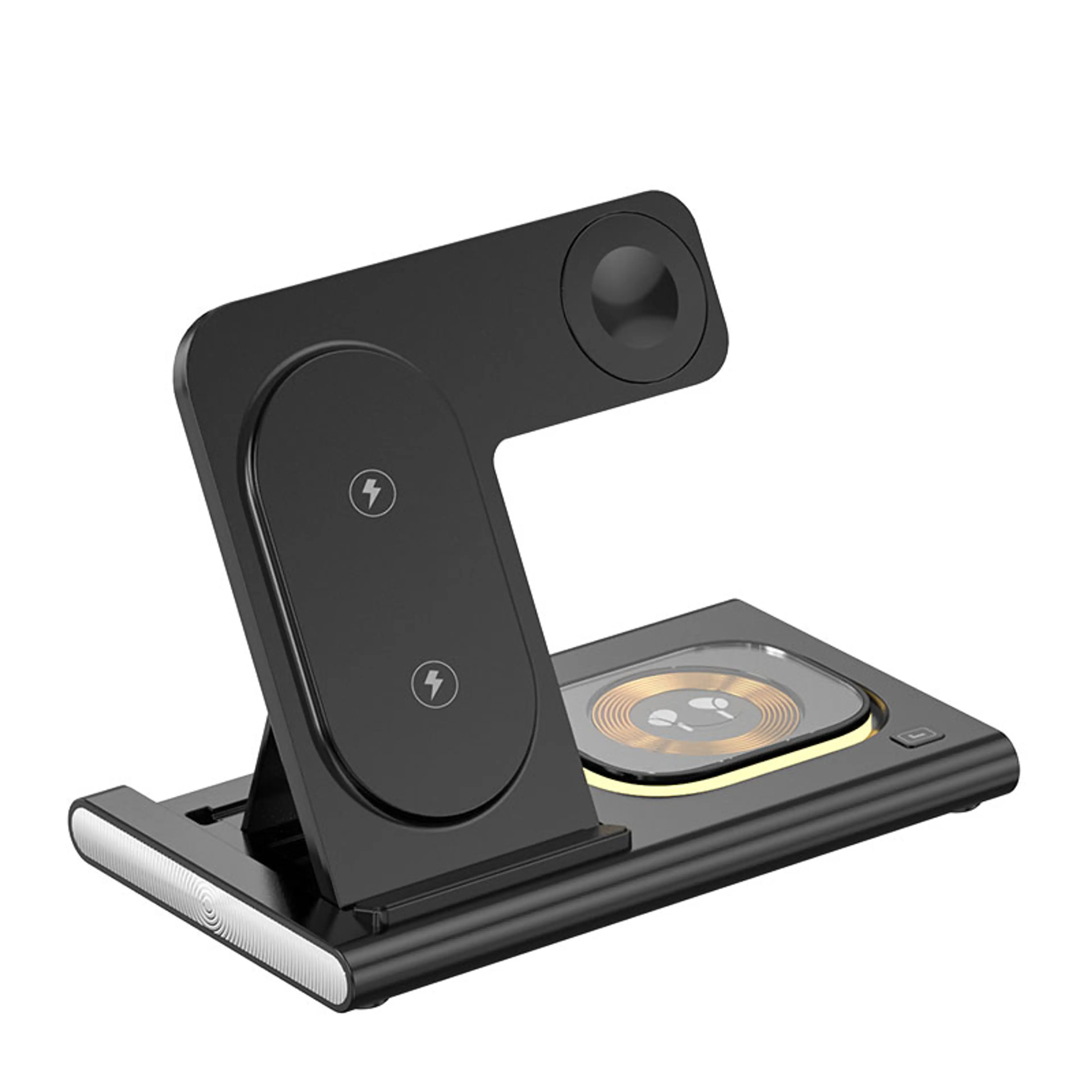 3-i-1 Trådlös Laddstation – För Samsung Klocka, Telefon & Hörlurar