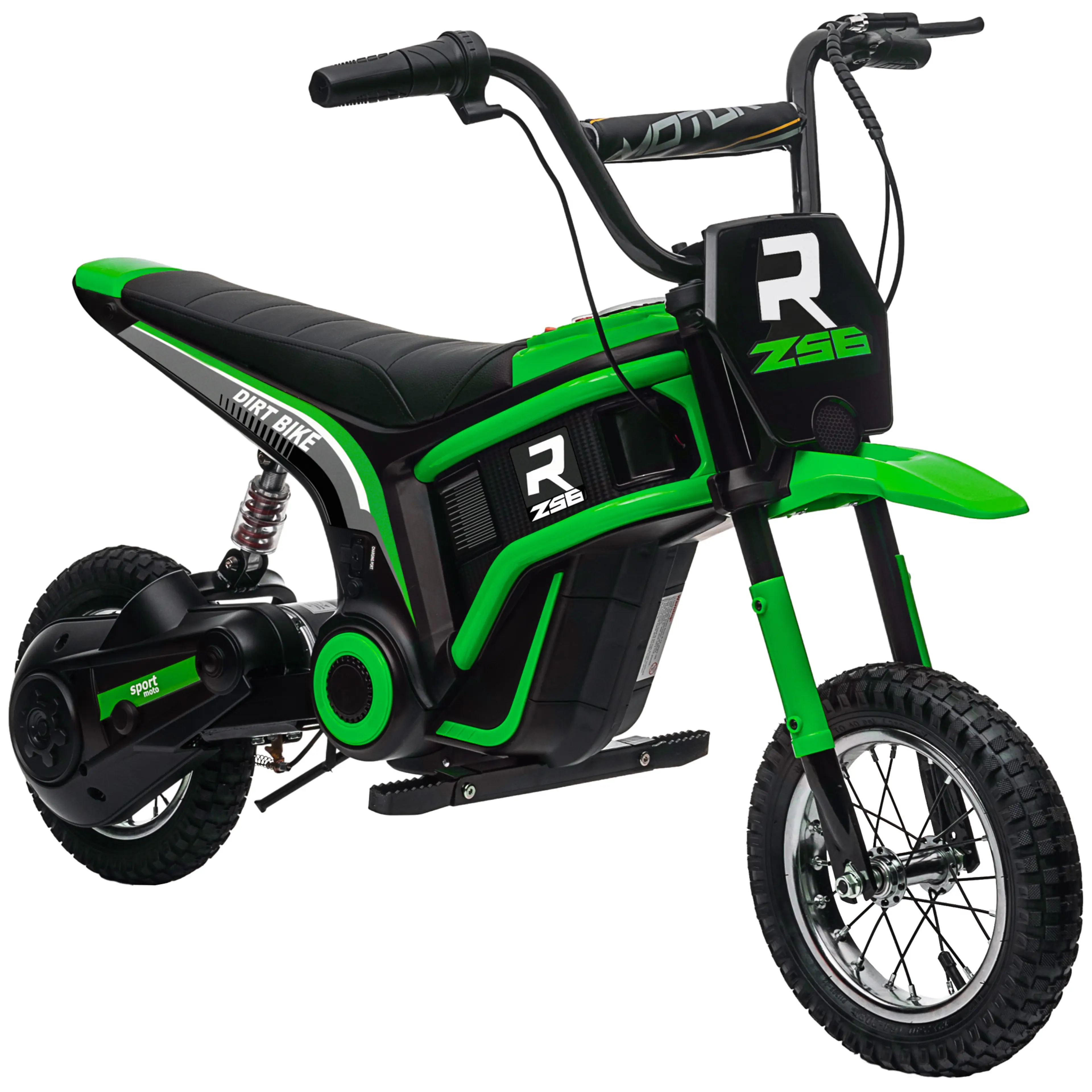 Elmotorcykel barn 24 V för 8–12 år – 8 eller 16 km/h, luftdäck och stålram