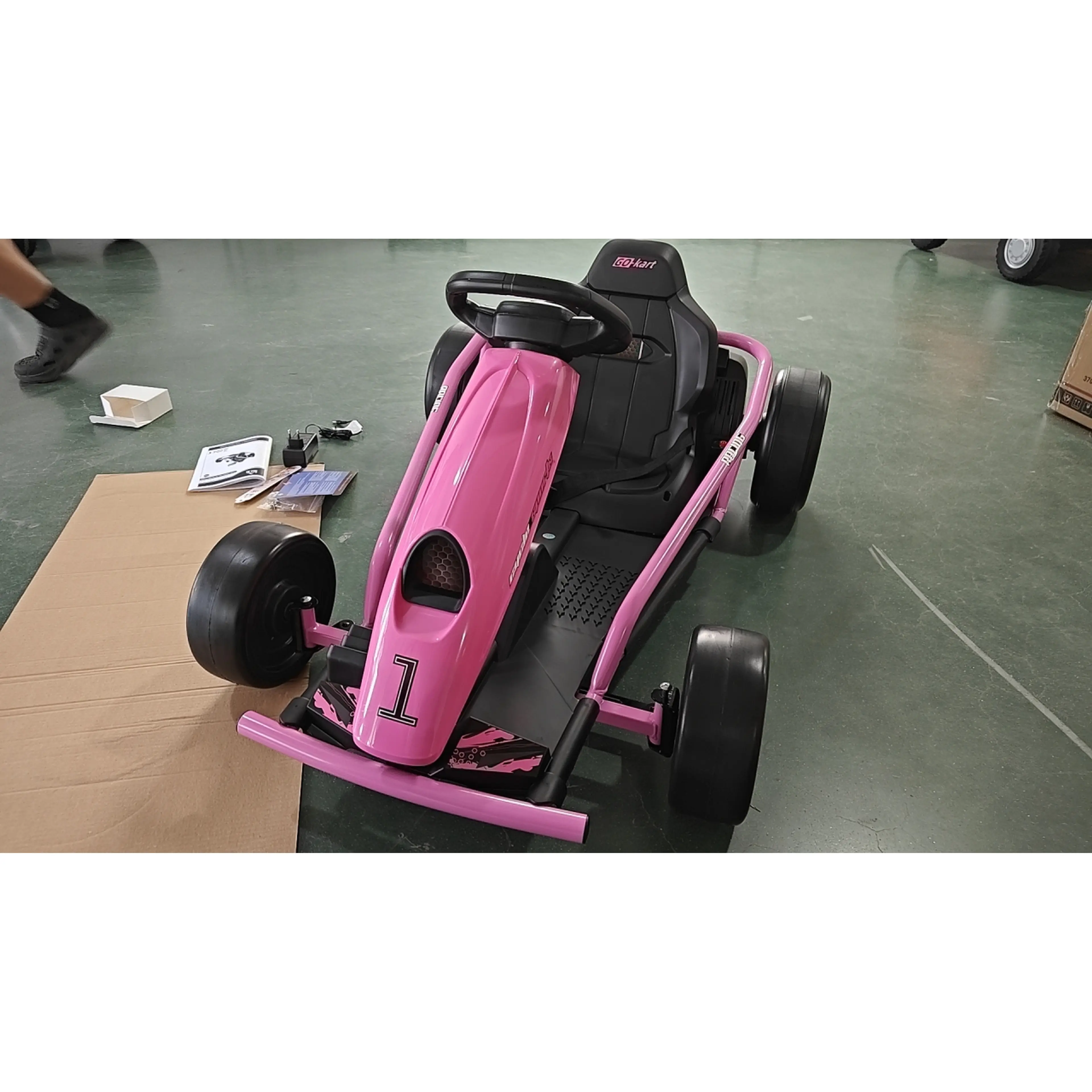 Elgokart för barn 24 V med driftfunktion, 13 km/h — rosa – bild 2
