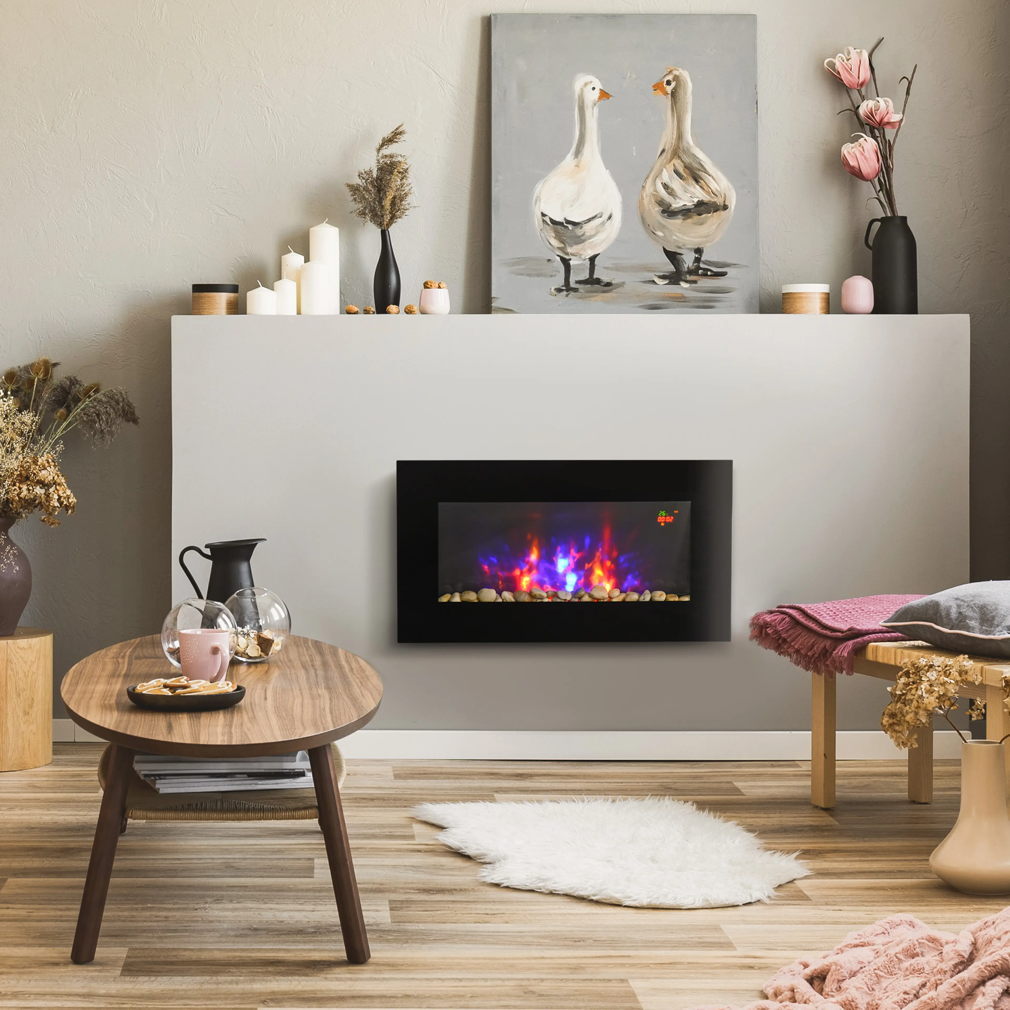 Panelen monterad över en byrå