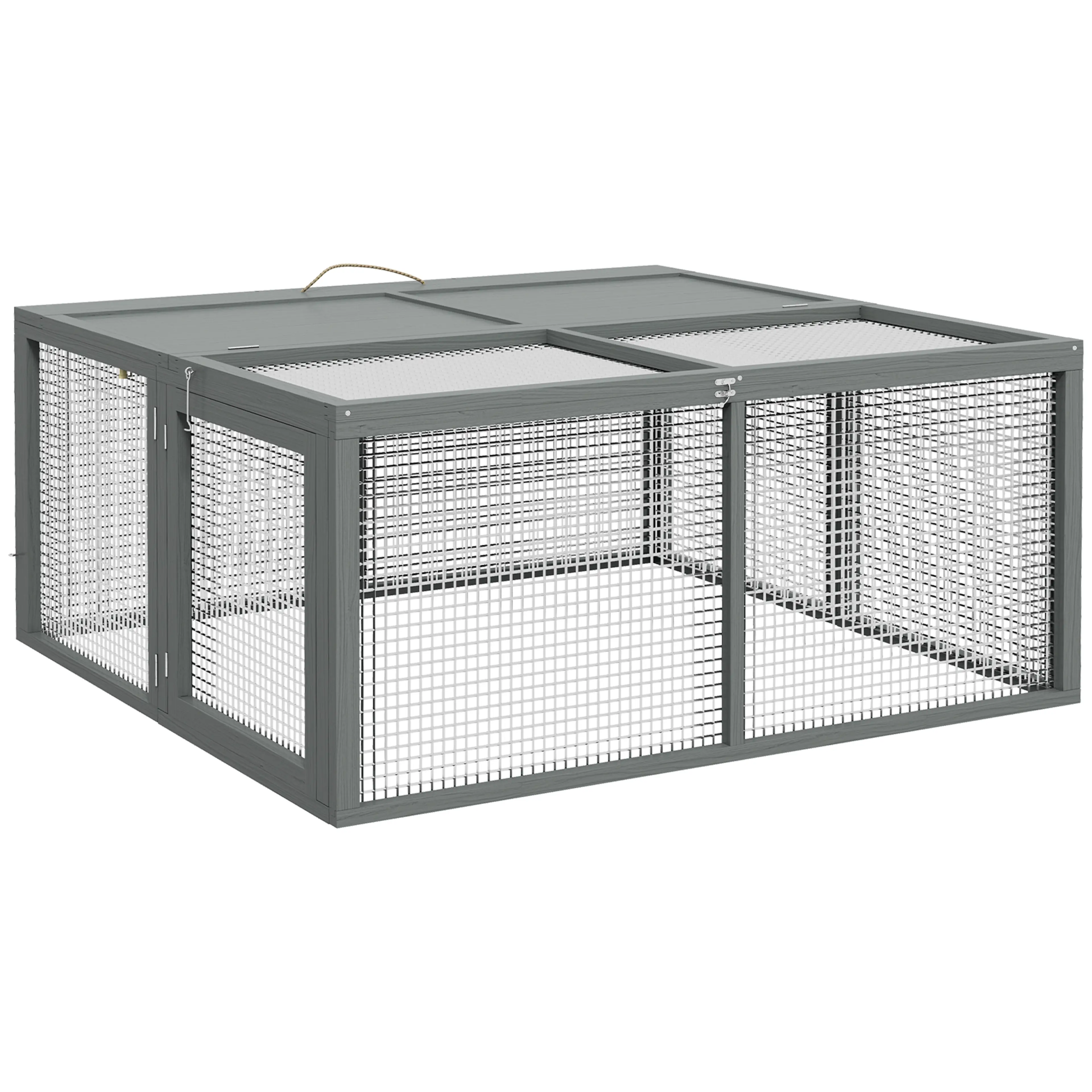 Hopfällbar smådjurshage 110 × 105 cm med uppfällbart tak