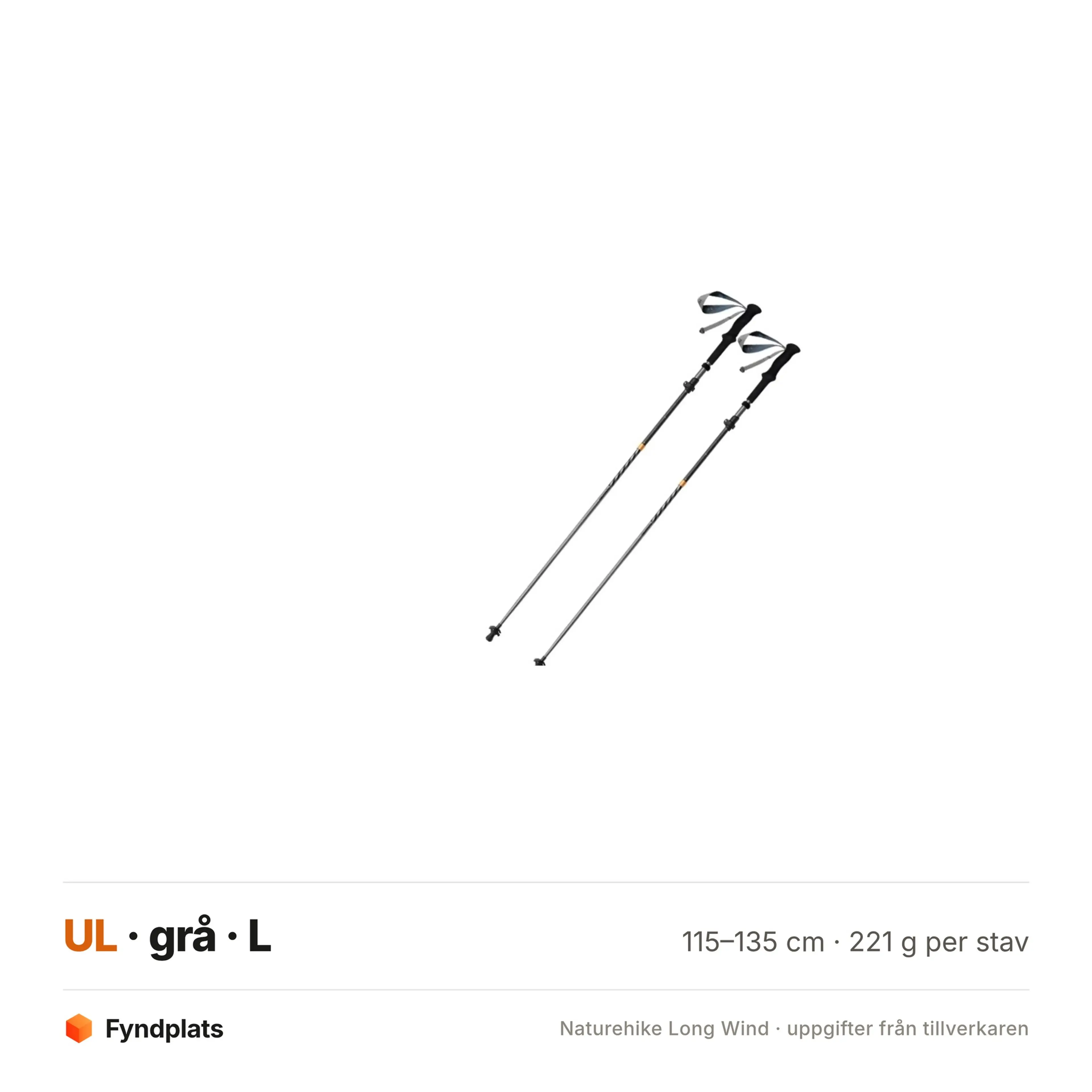 Naturehike Long Wind vikbara vandringsstavar – 35 cm, 2-pack – bild 8