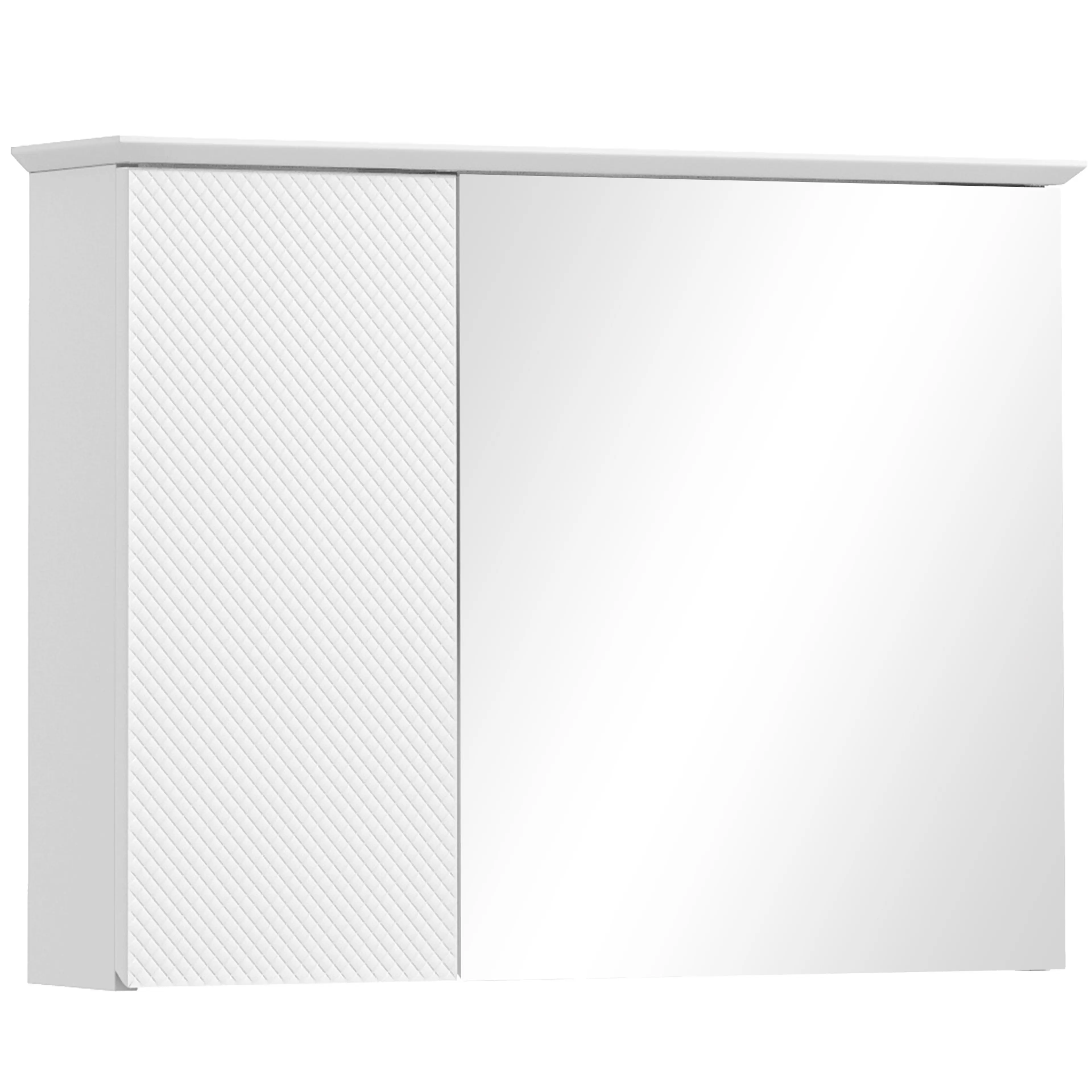 Spegelskåp för badrum 65 × 49 cm med 2 dörrar och justerbar hylla – vitt