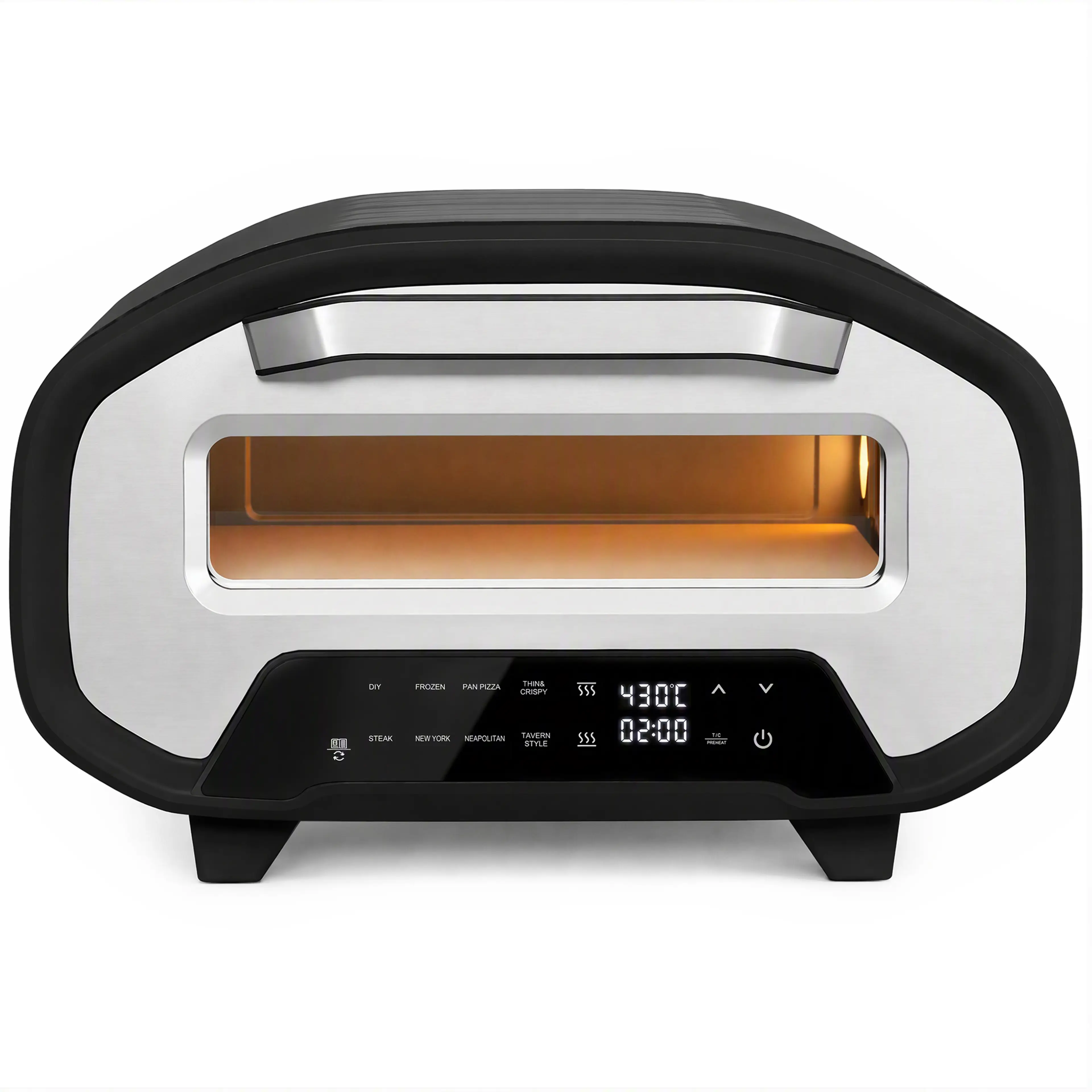 Elektrisk pizzaugn 430 °C med keramiksten och 8 program