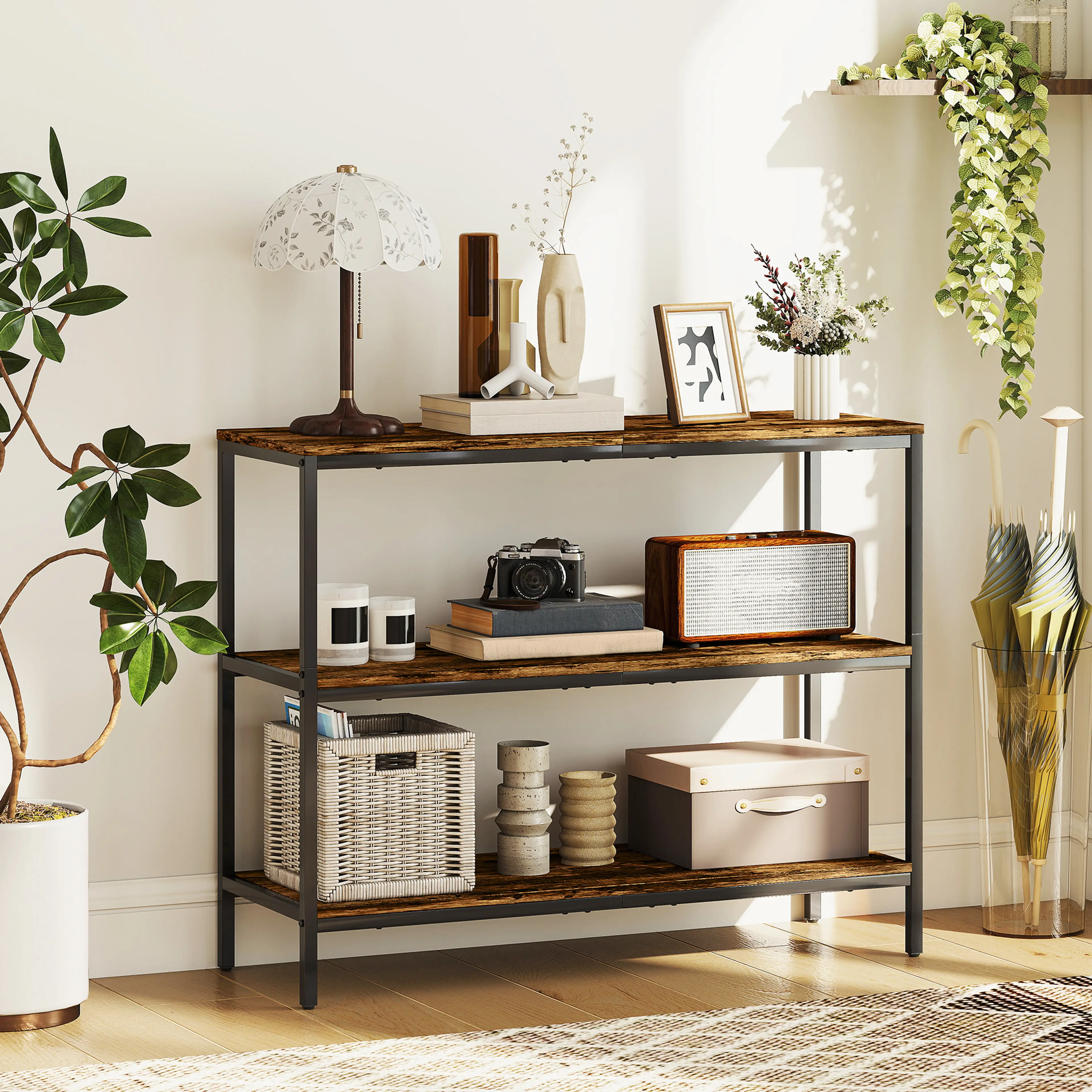 Konsolbord 101 cm med tre hyllplan – bild 2