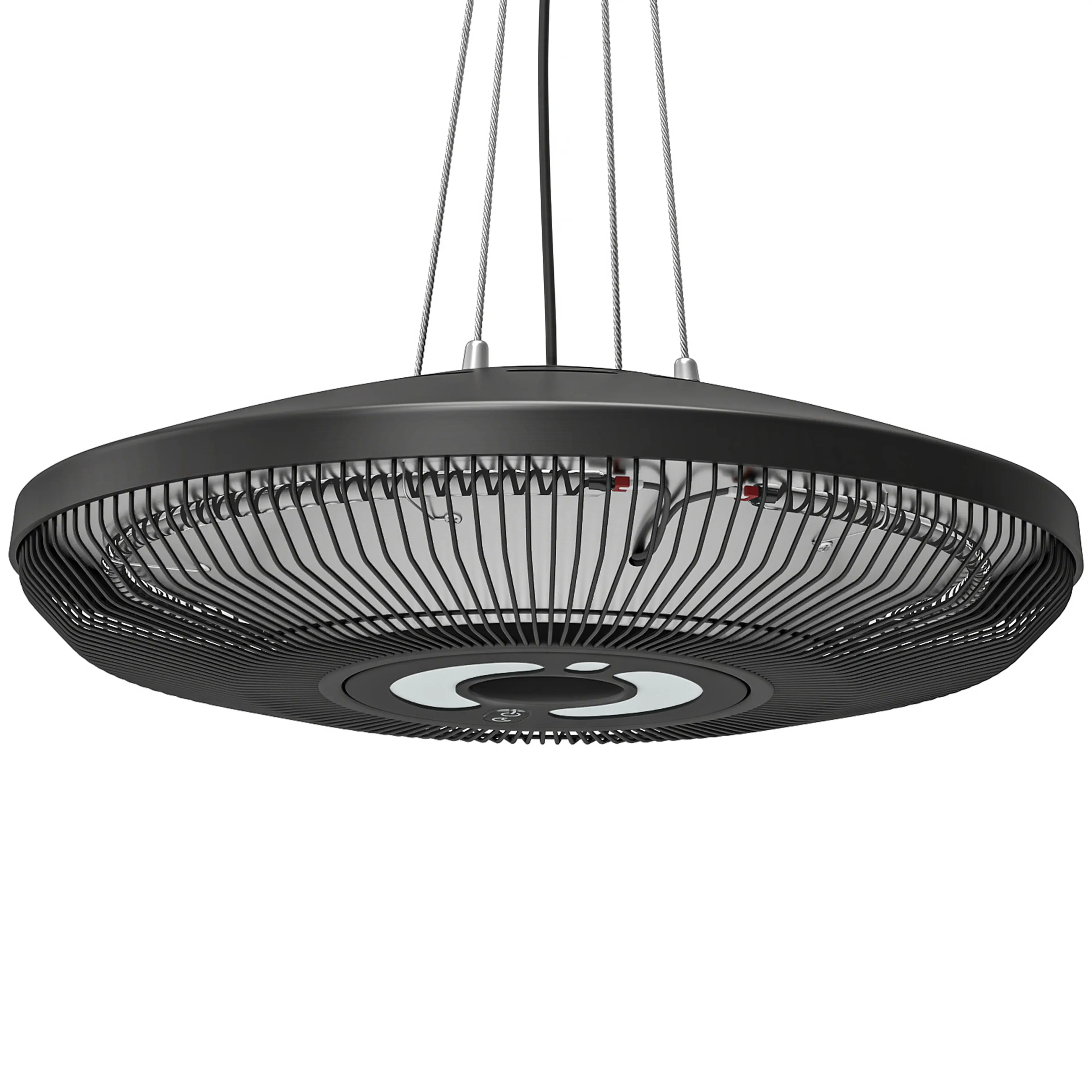 Takvärmare för terrass 2000 W med inbyggd LED-belysning, Ø 42 cm