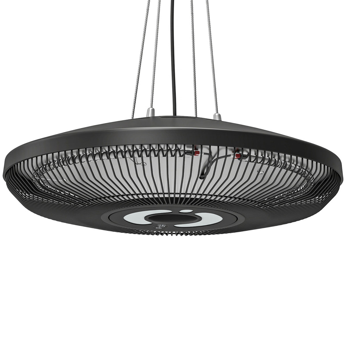 Takvärmare för terrass 2000 W med inbyggd LED-belysning, 42 cm i diameter