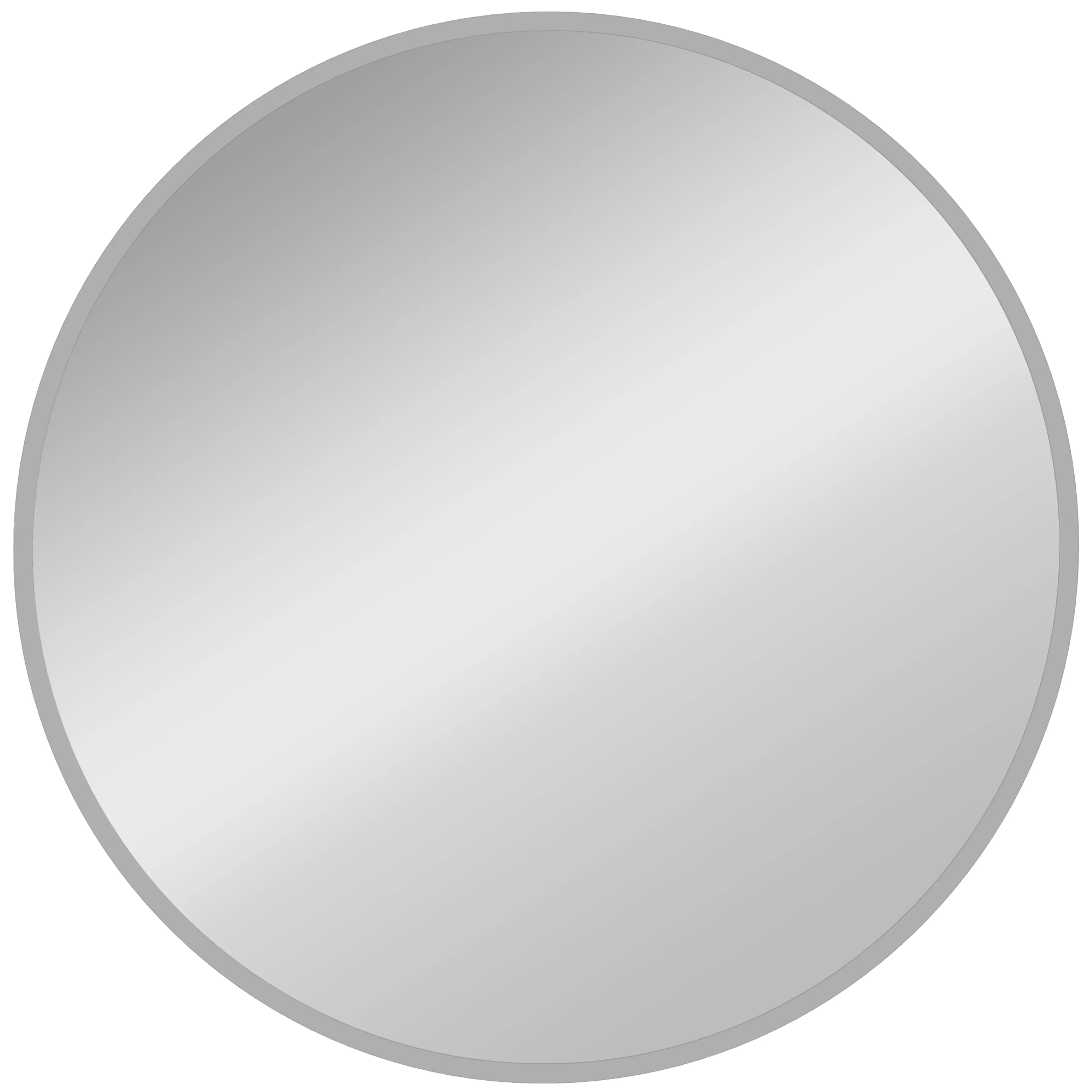 Rund spegel Ø61 cm med silverfärgad ram i aluminium – för badrum och hall