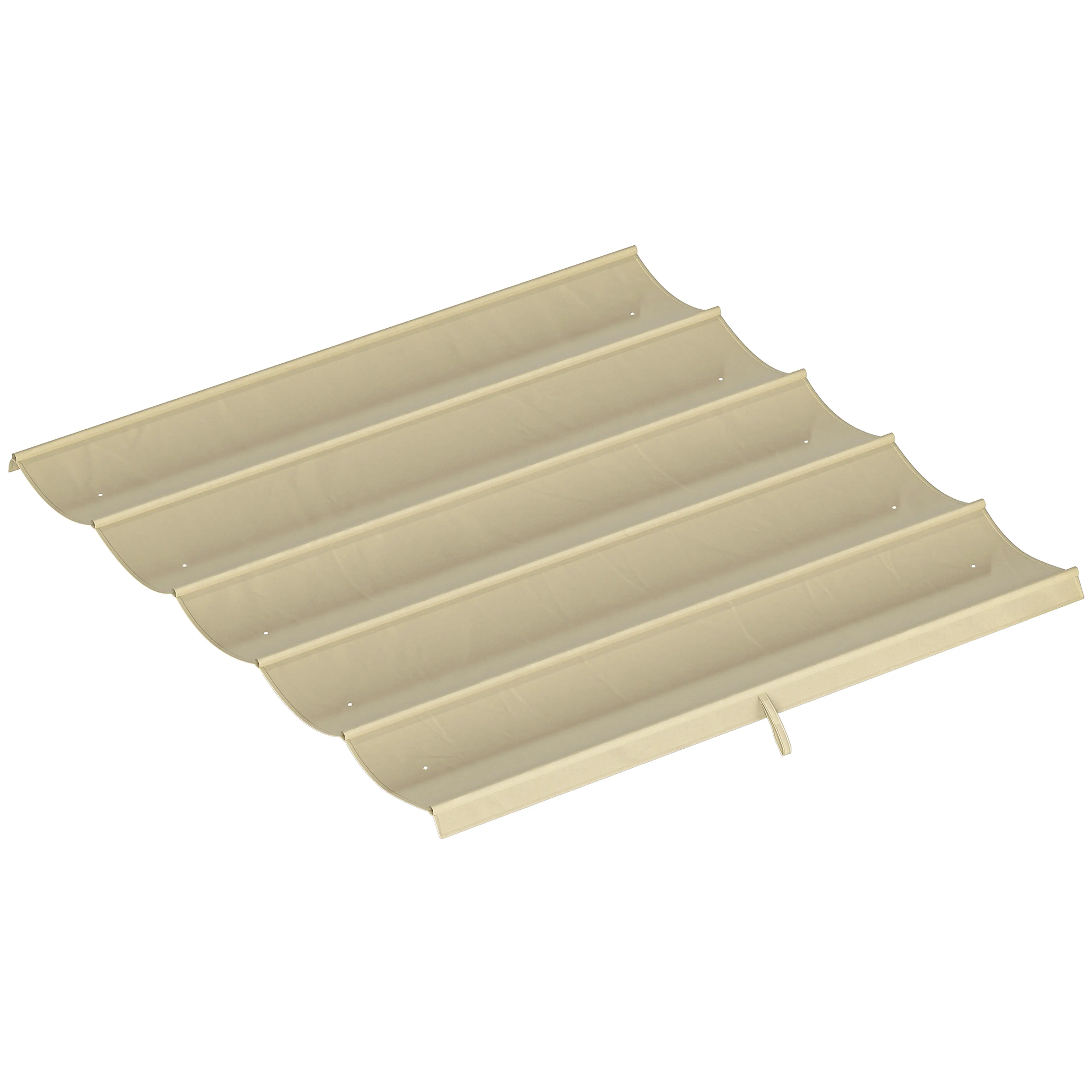 Pergolatak i beige polyester, 250 × 255 cm, sett snett uppifrån mot vit bakgrund
