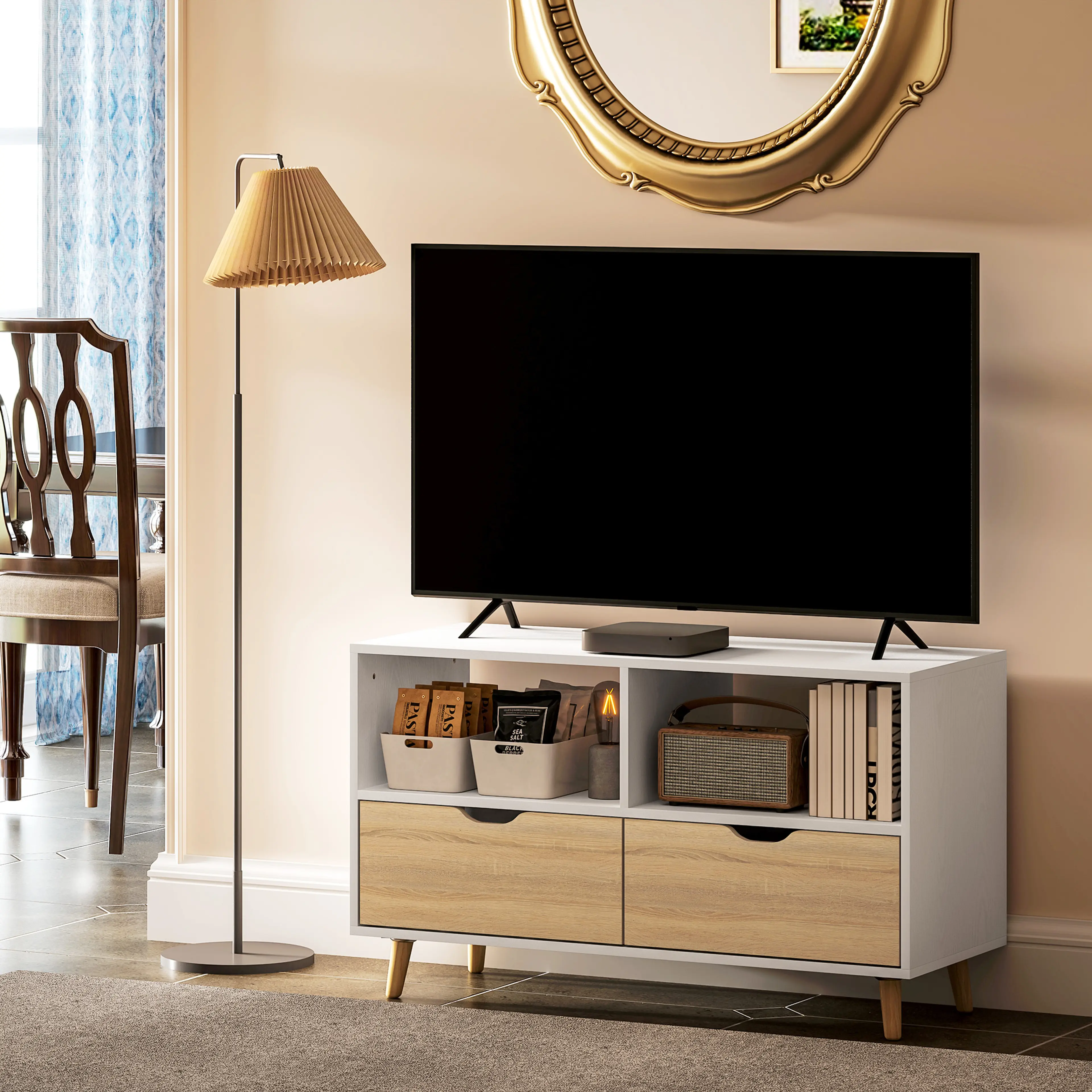 TV-bänk 99 cm med två lådor – bild 6
