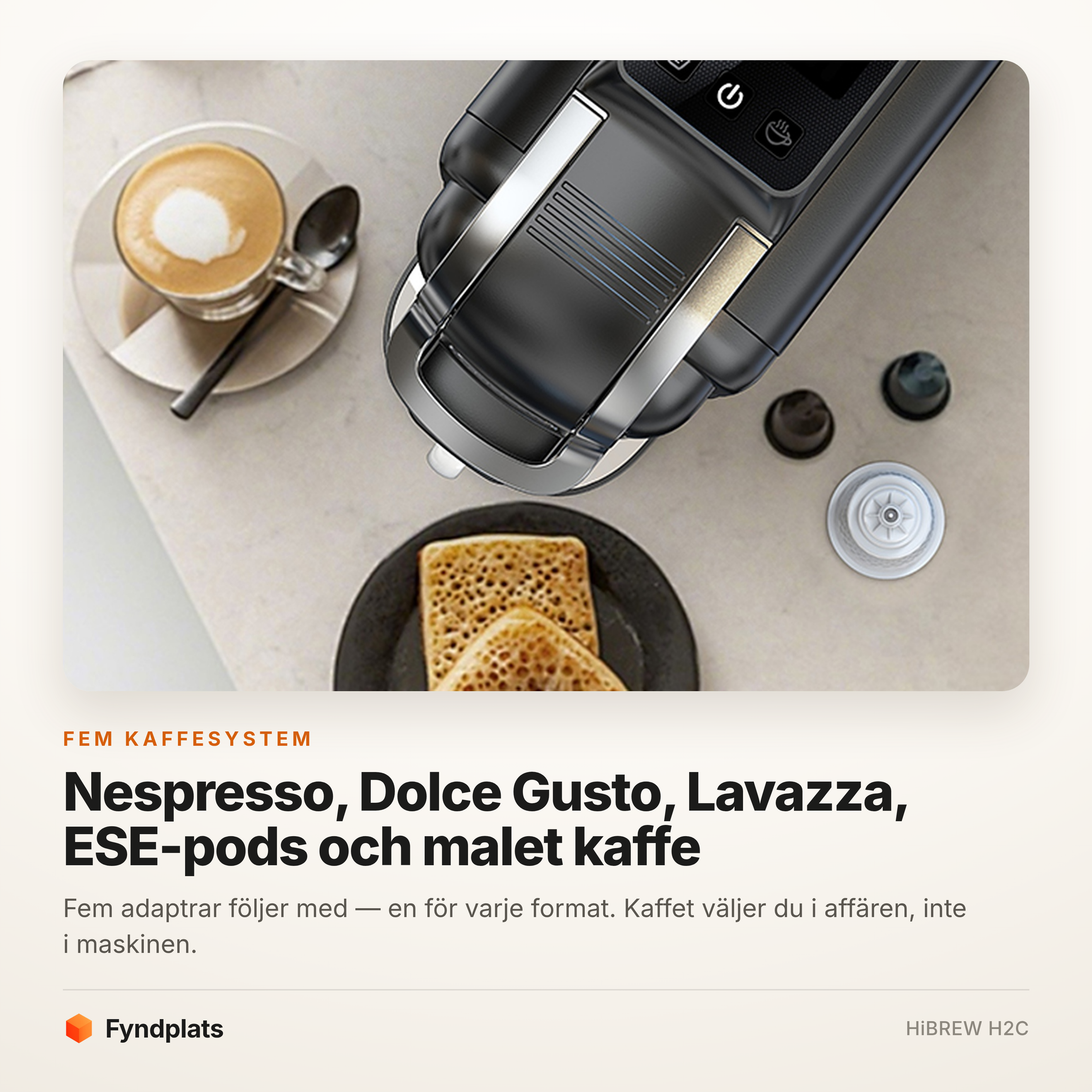 Fyndplats-kort: fem kaffesystem — Nespresso, Dolce Gusto, Lavazza, ESE-pods och malet kaffe