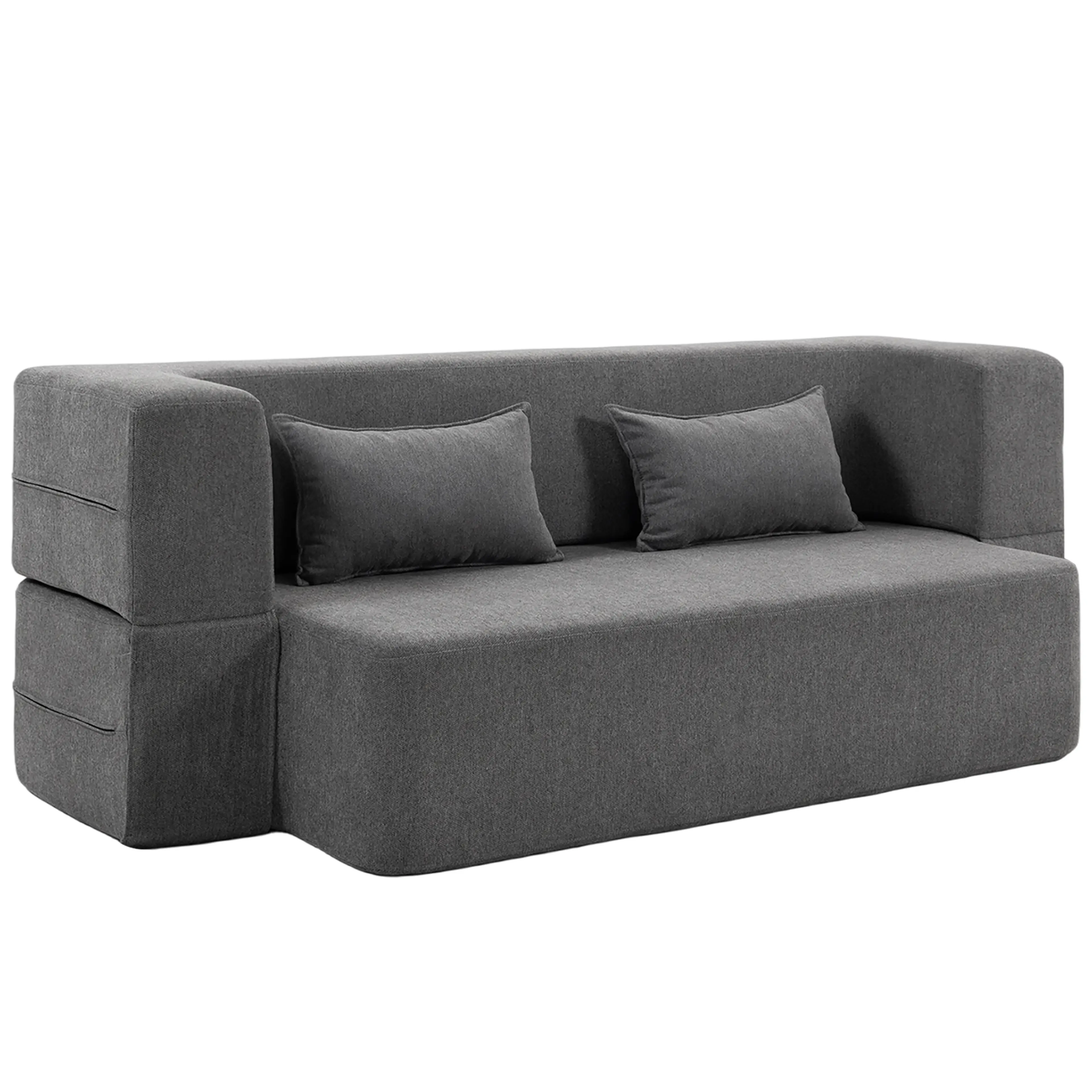 Bäddsoffa helt i skum, 203 cm — bädd 203 × 121 cm utan montering