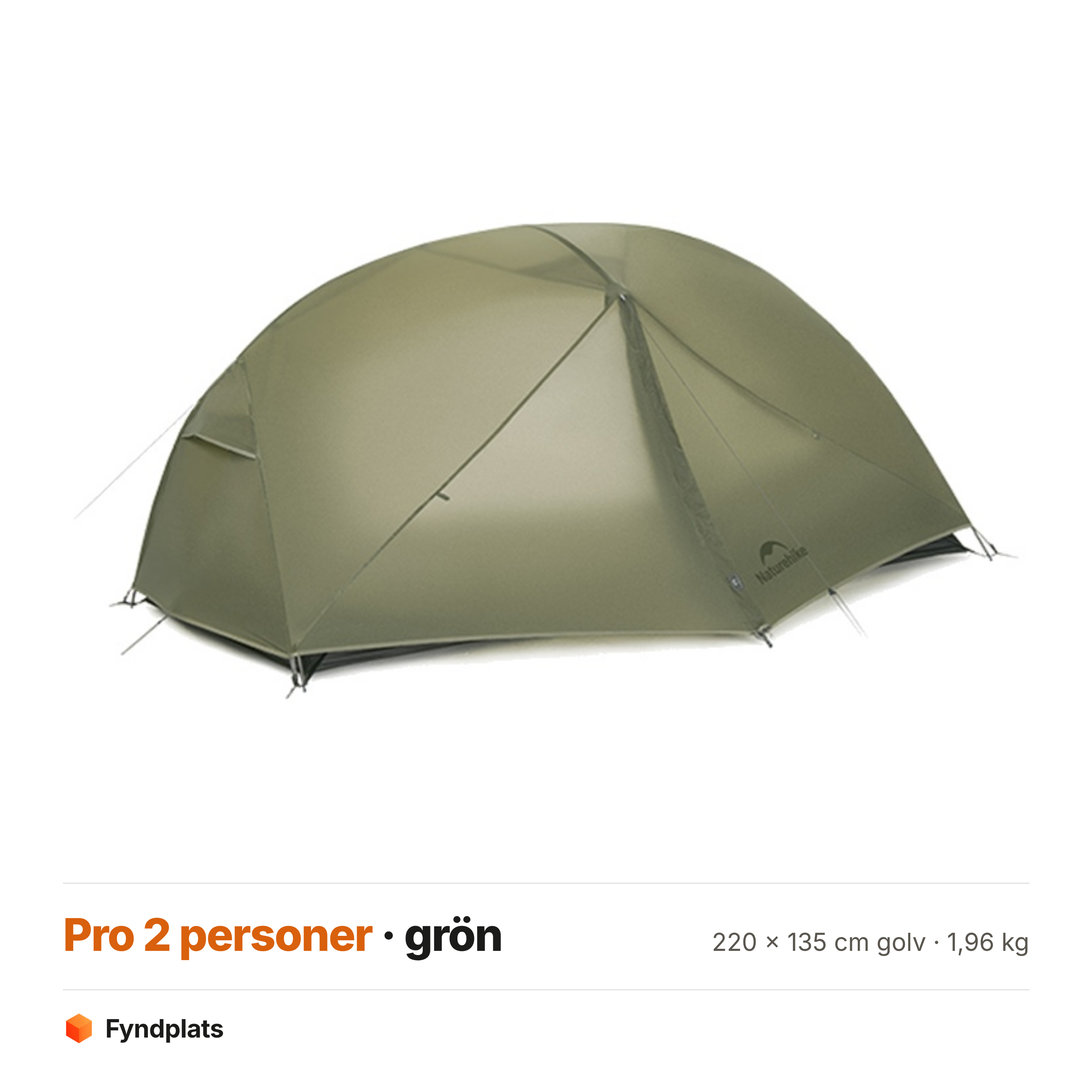 Mongar Pro för 2 personer i grönt – 220 × 135 cm golv och 1,96 kg