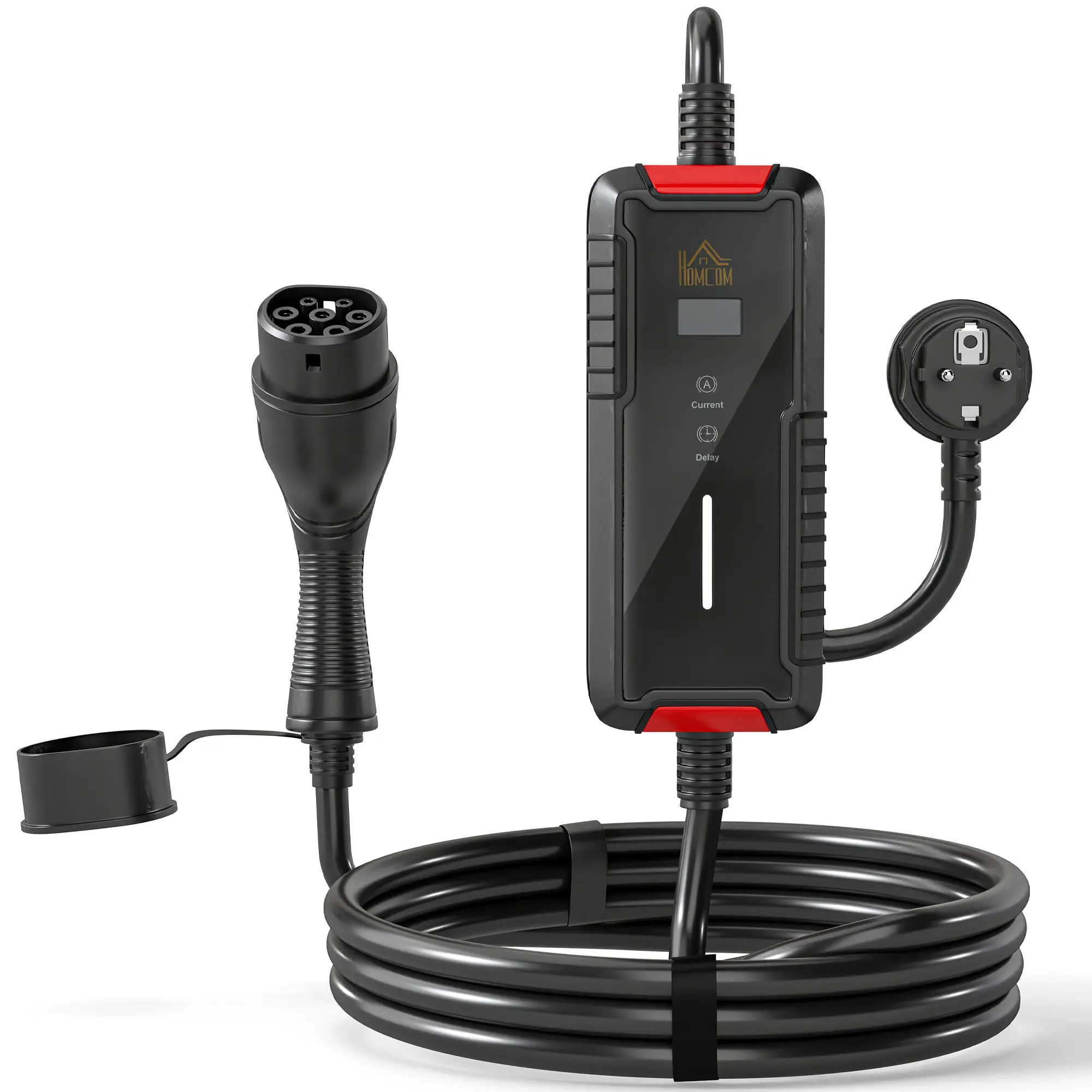 Portabel elbilsladdare Typ 2 3,5 kW – Schuko, 5 m kabel, LCD & timer