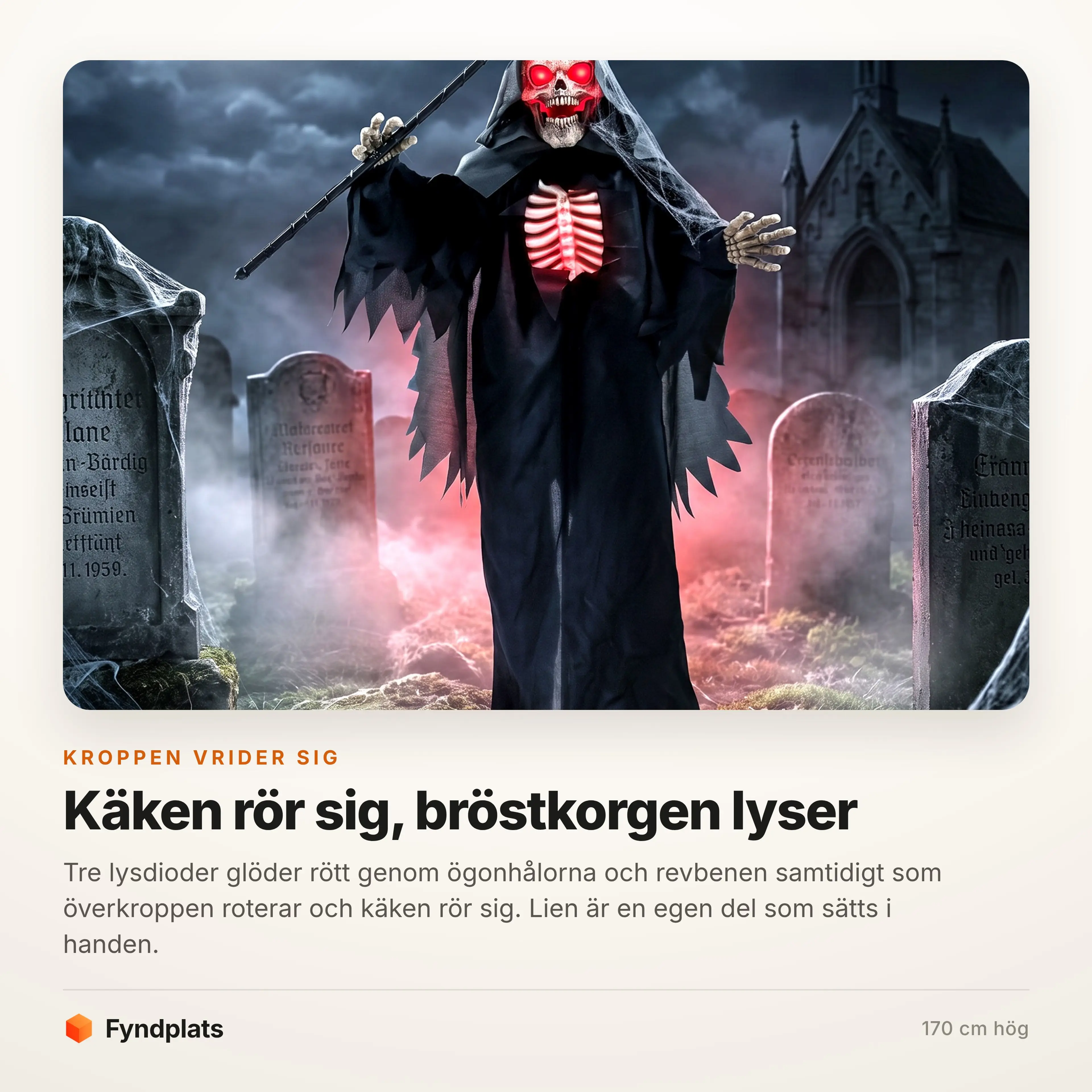 Liemannen på en kyrkogård i månsken