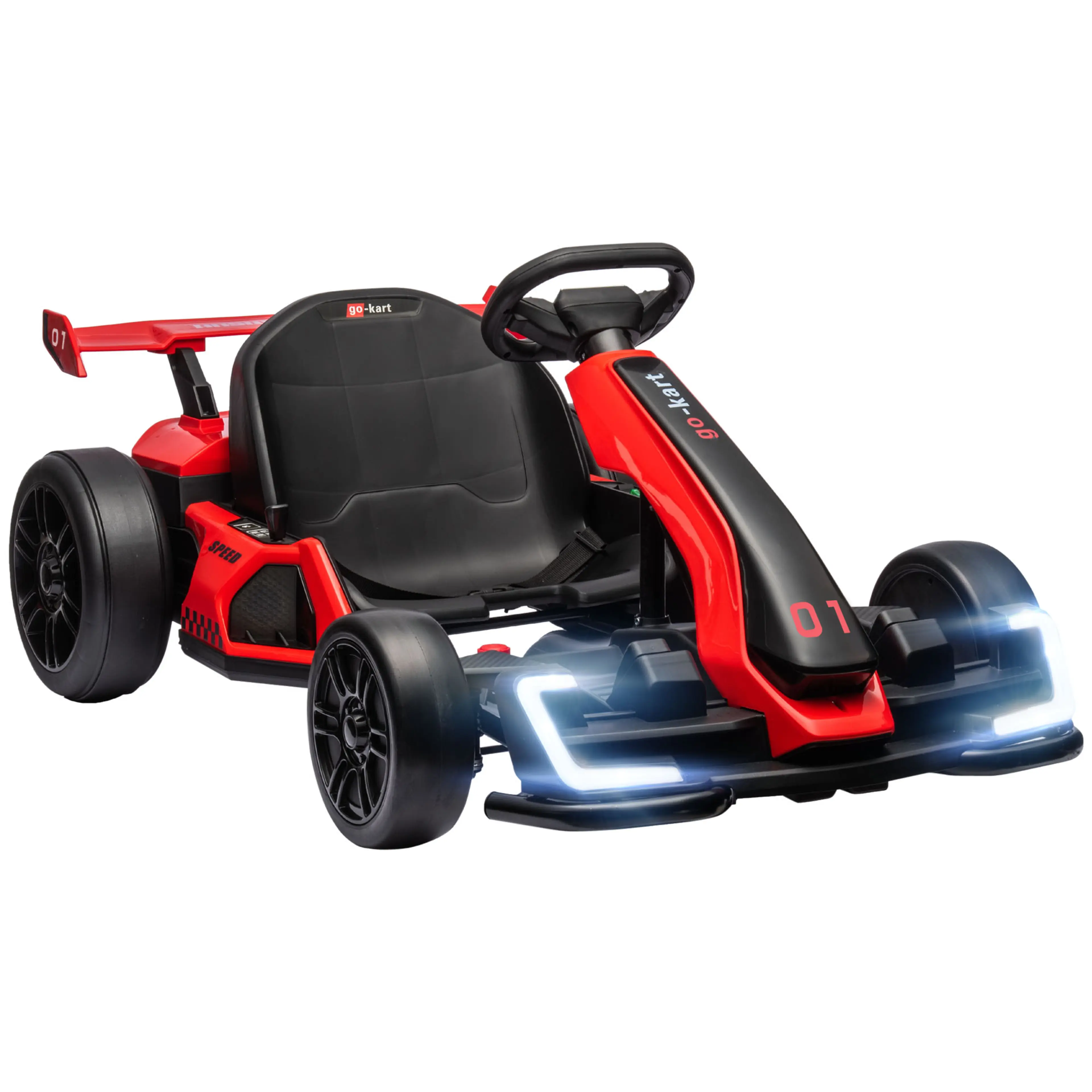Elgokart barn 24 V med driftläge – 6–12 km/h, för 6–12 år i färgen röd