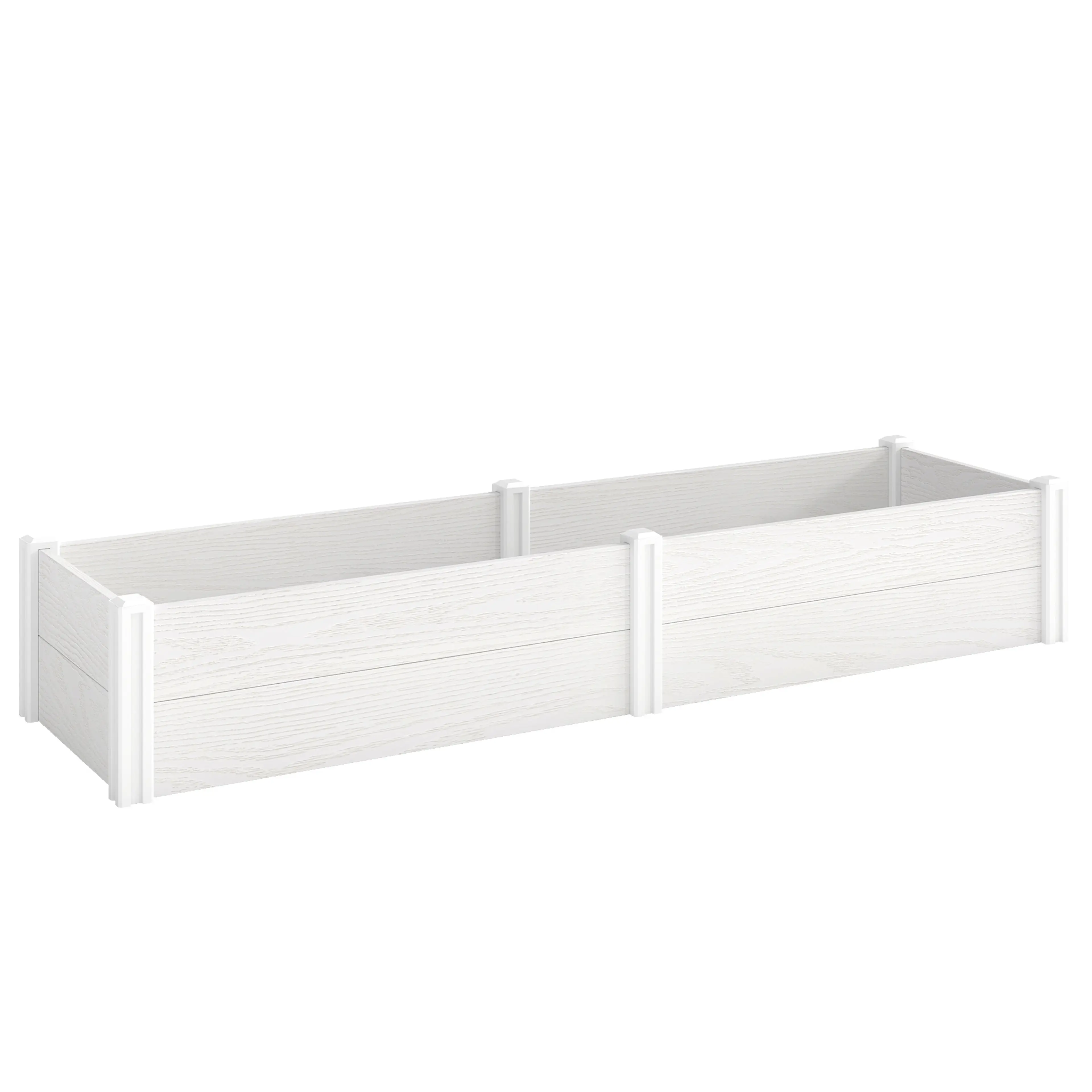 Odlingslåda plast 197 × 54 cm – monteras utan verktyg, delbar