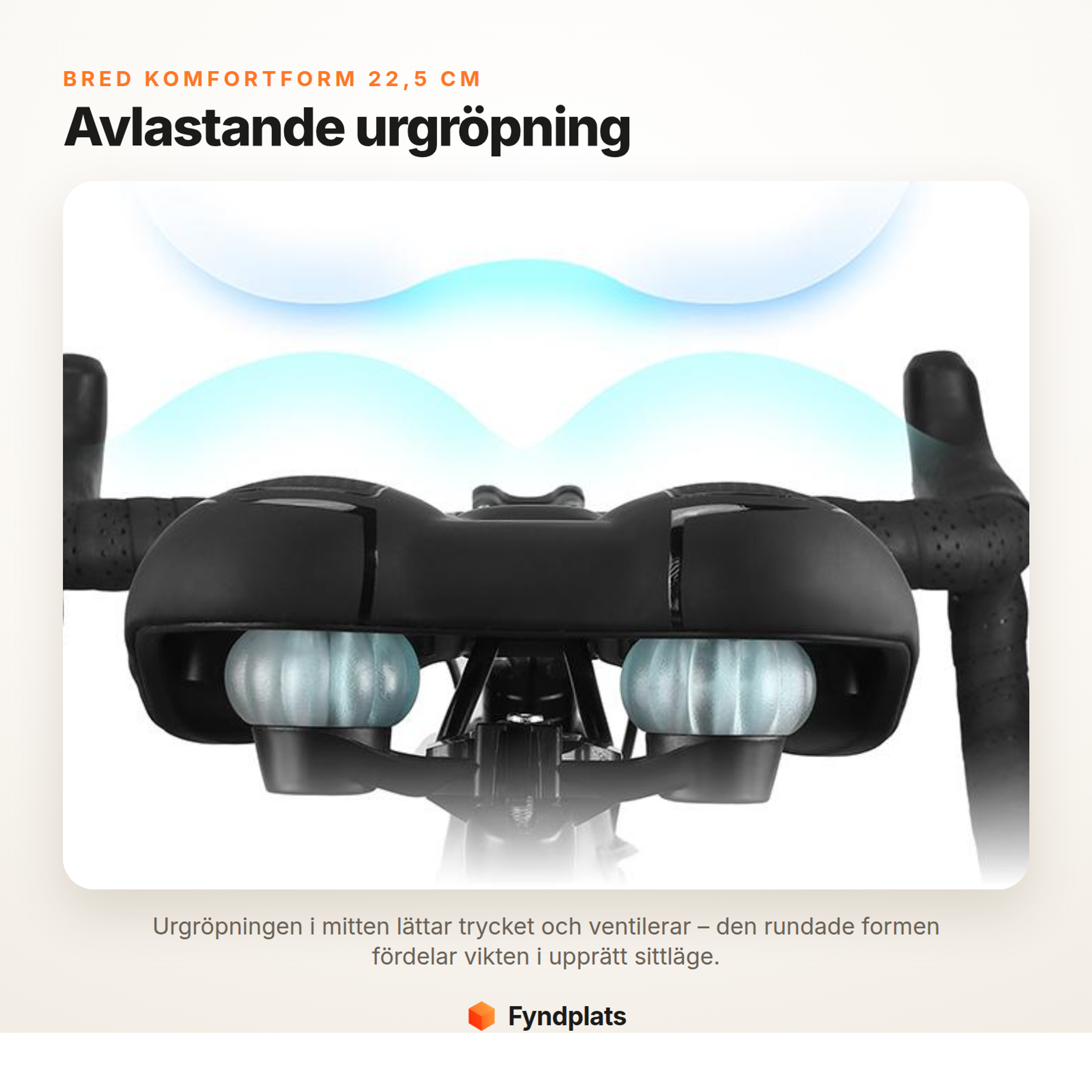 Fyndplats-kort: bred komfortform 22,5 cm med avlastande urgröpning