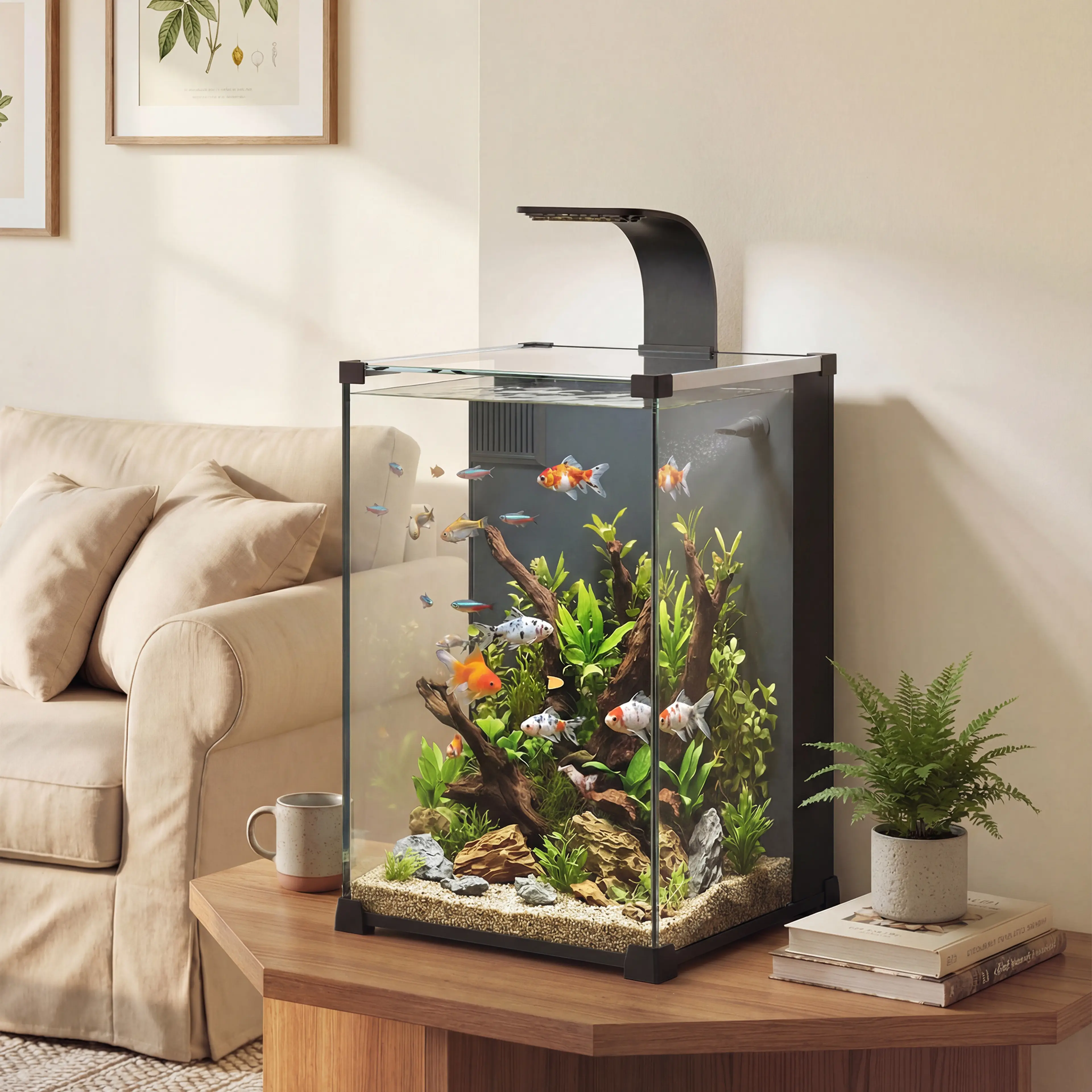 Nanoakvarium 36 liter med LED, inbyggt filter och pump – bild 2