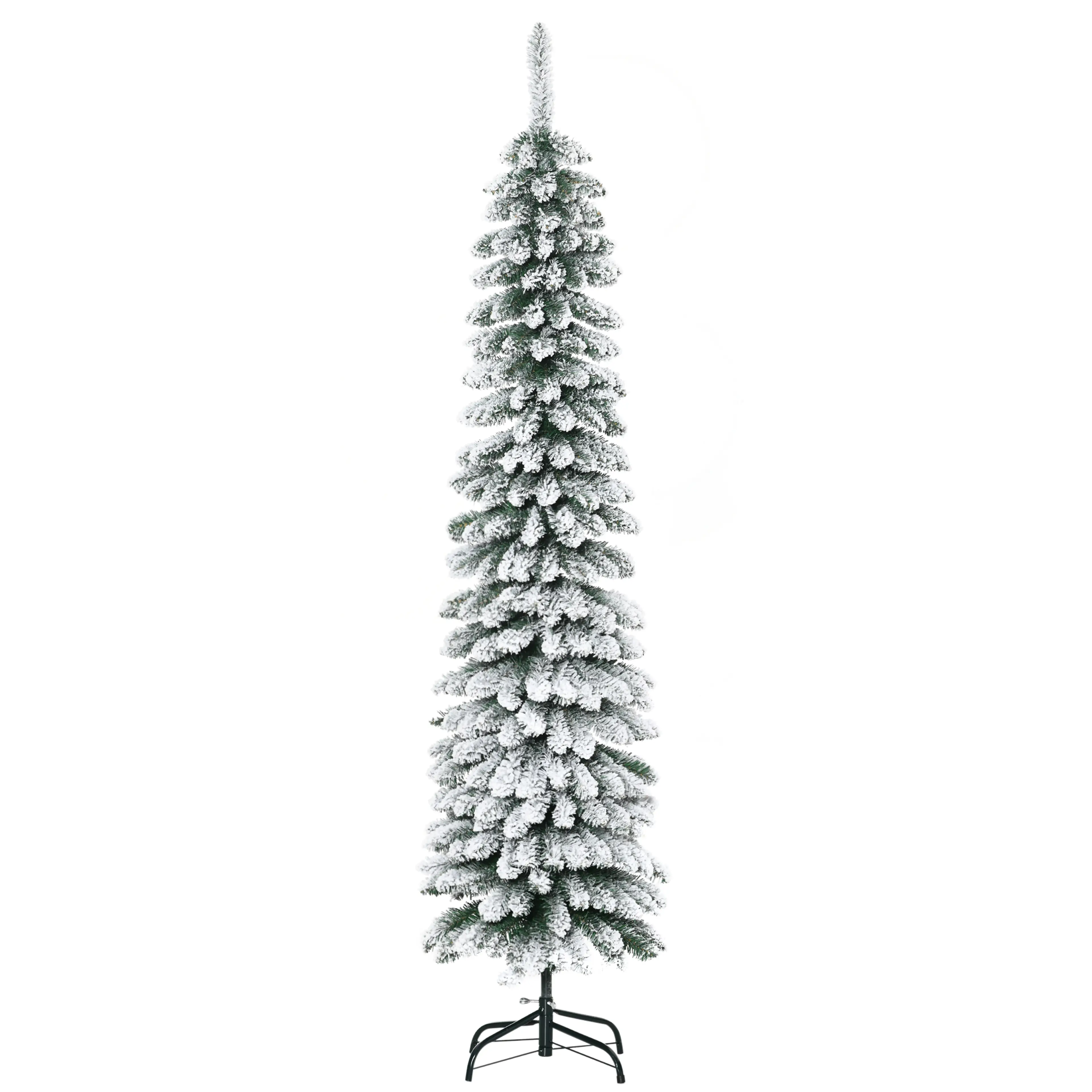 Pelarjulgran 180 cm med snö – bara 46 cm bred