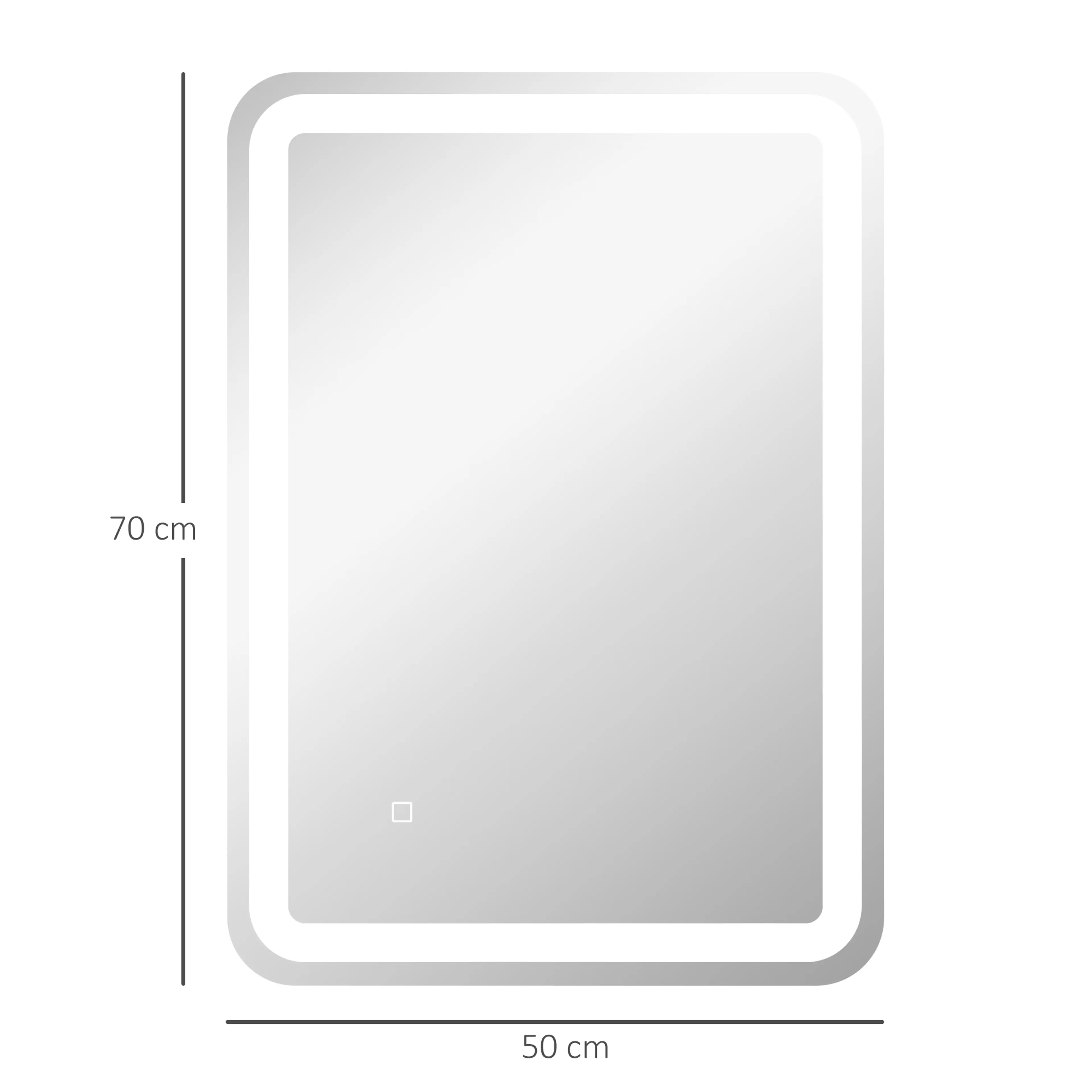 Badrumsspegel LED 50 × 70 cm, stående – bild 5