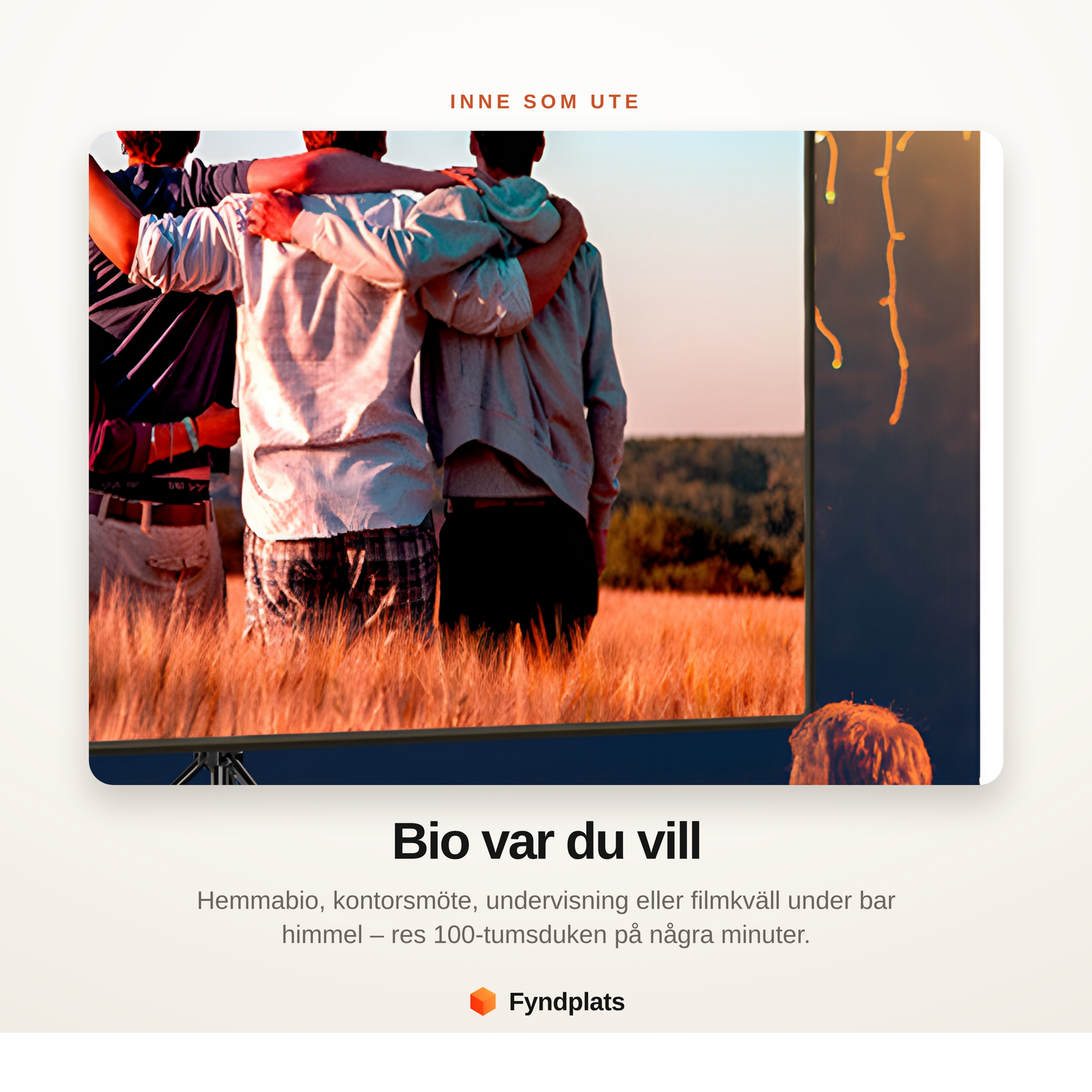 Projektorduk med stativ 100 tum – bärbar 16:9 4K HD