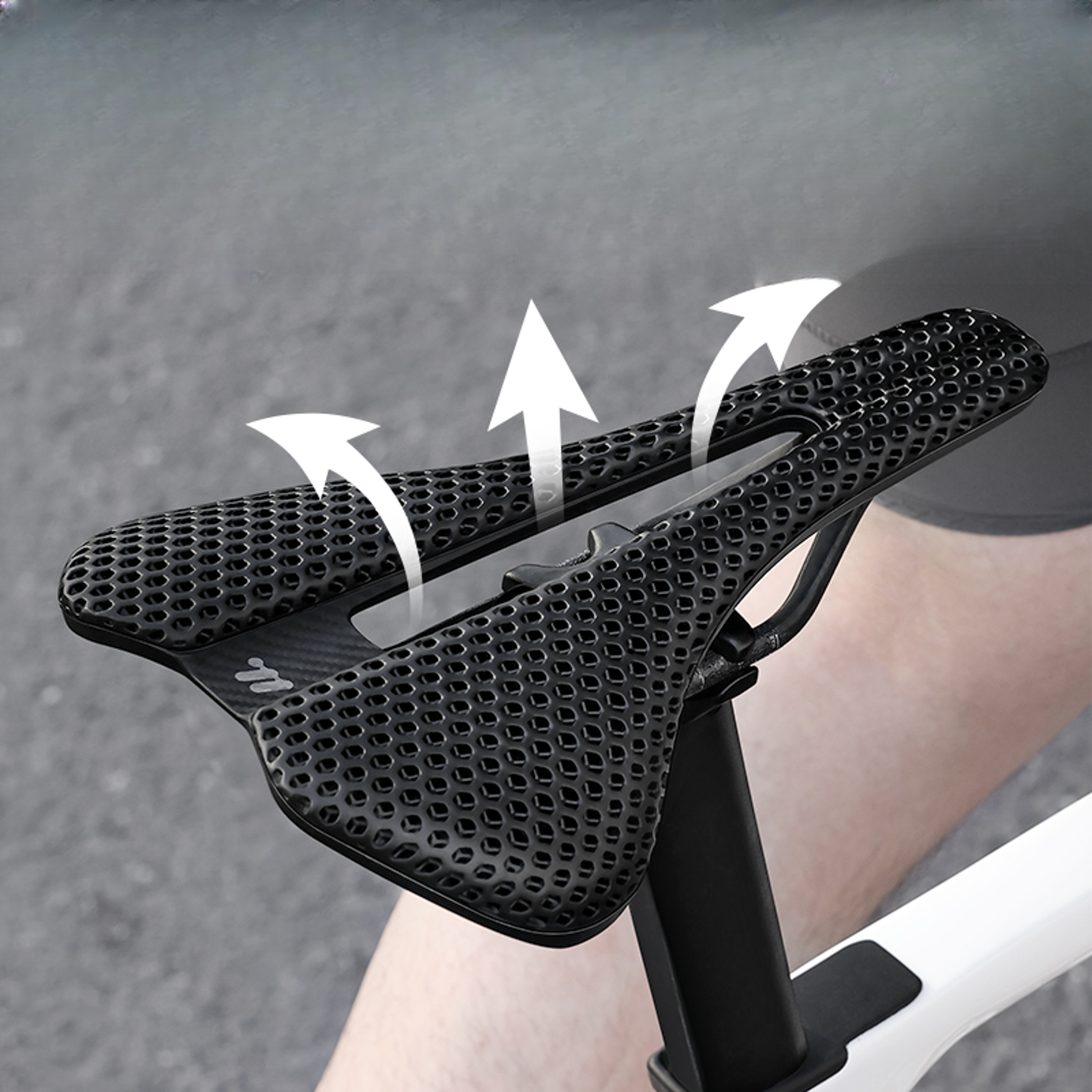 3d-printad sadel med hexagonal gitterstruktur – WEST BIKING